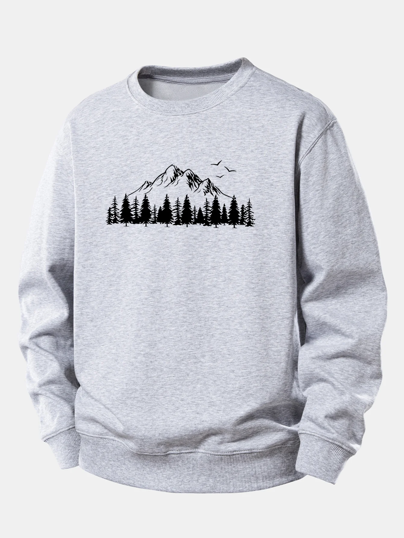 Mountain Nature Print Relax Fit Sweatshirt - Image 4