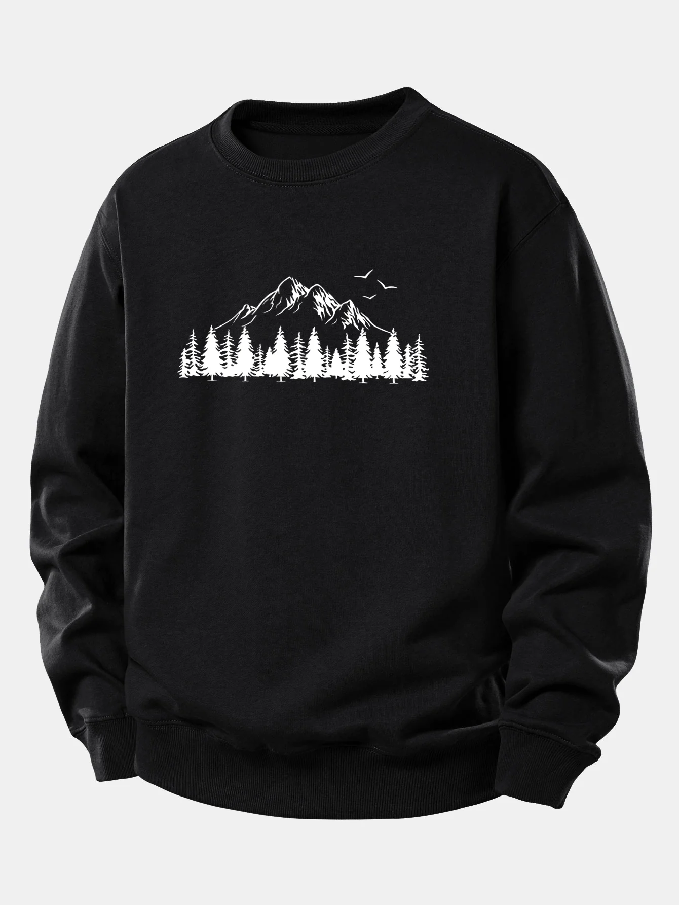Mountain Nature Print Relax Fit Sweatshirt - Image 5