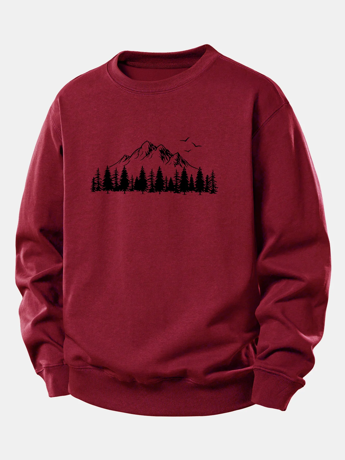 Mountain Nature Print Relax Fit Sweatshirt - Image 7