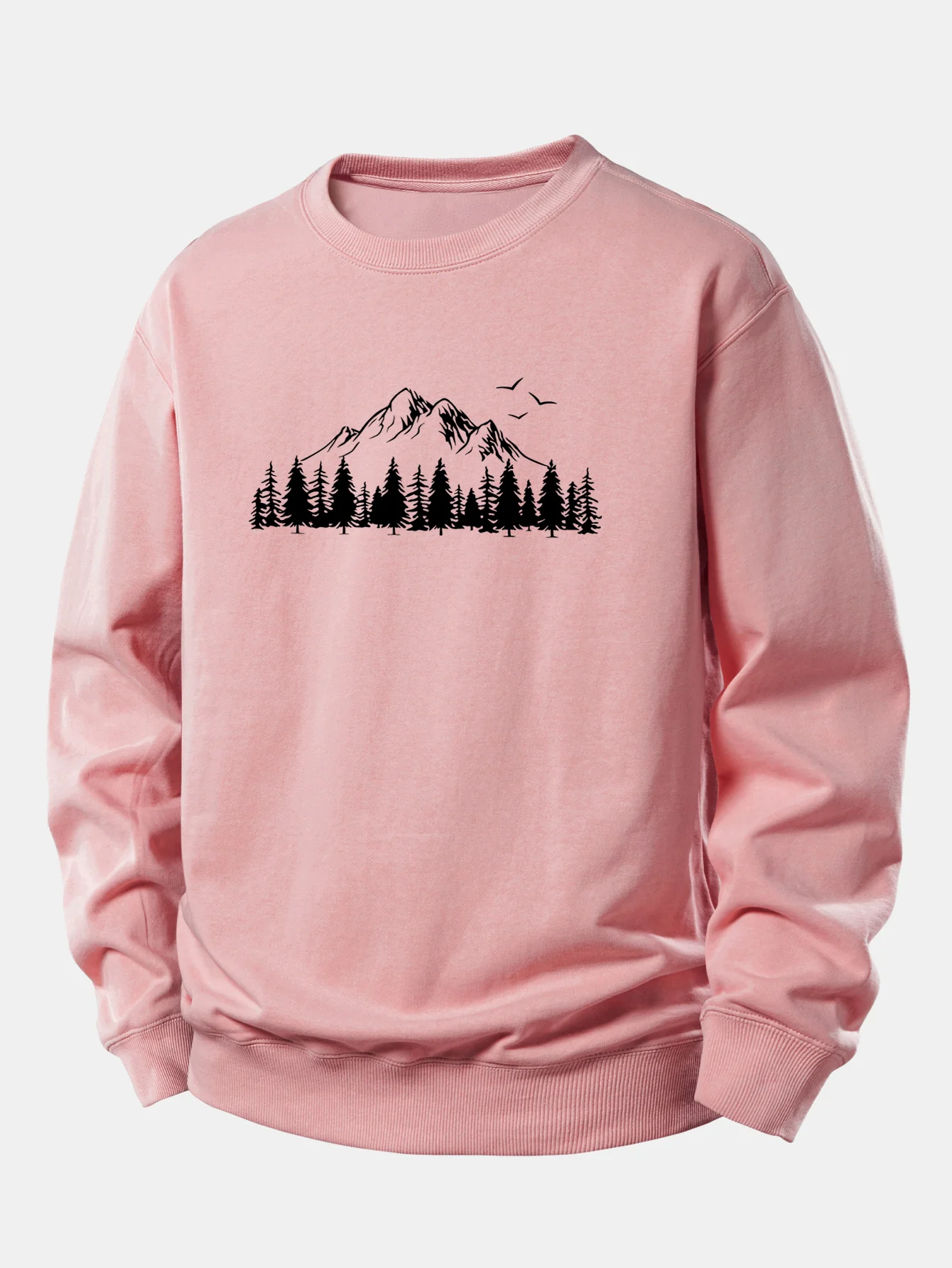 Mountain Nature Print Relax Fit Sweatshirt - Image 8