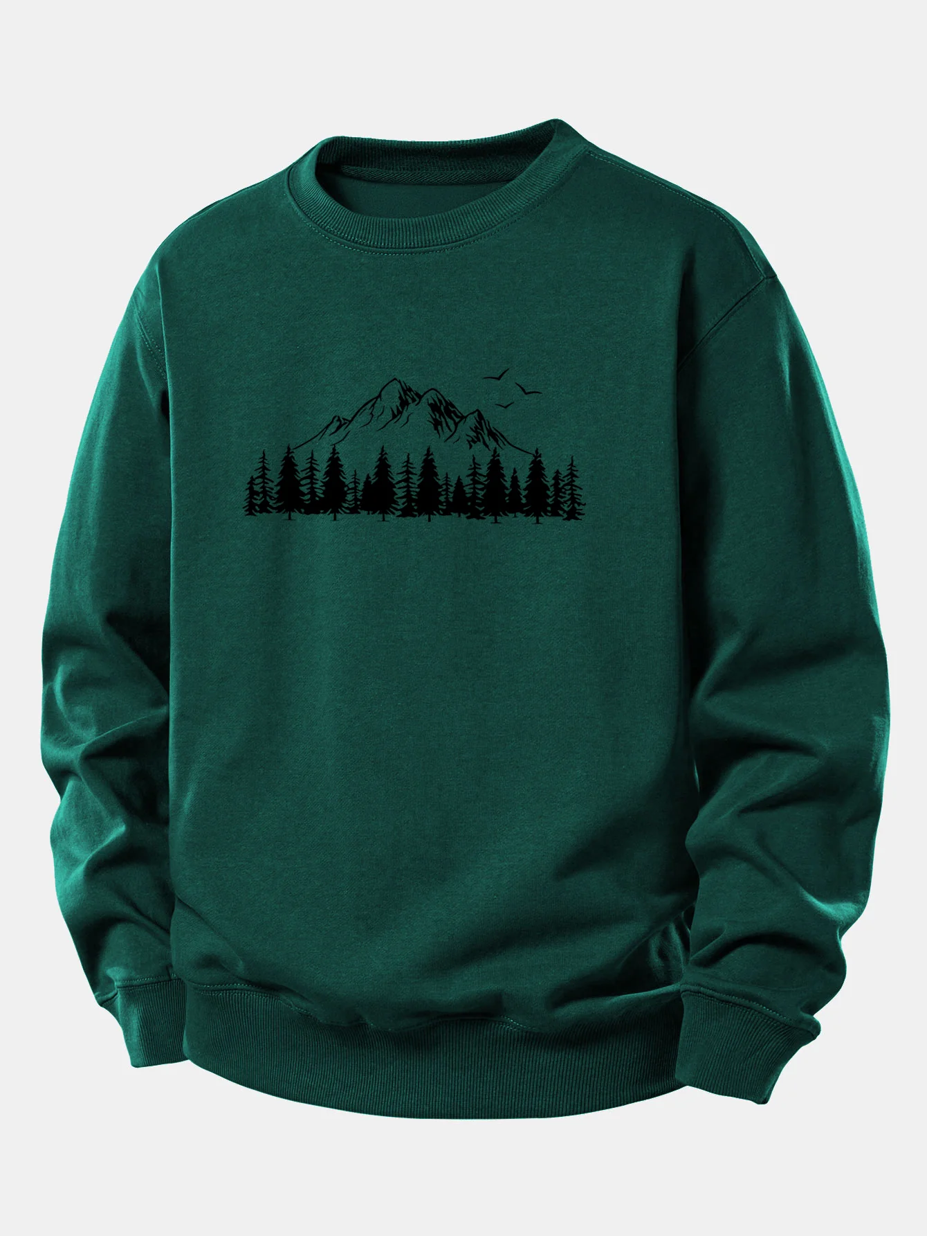 Mountain Nature Print Relax Fit Sweatshirt - Image 9
