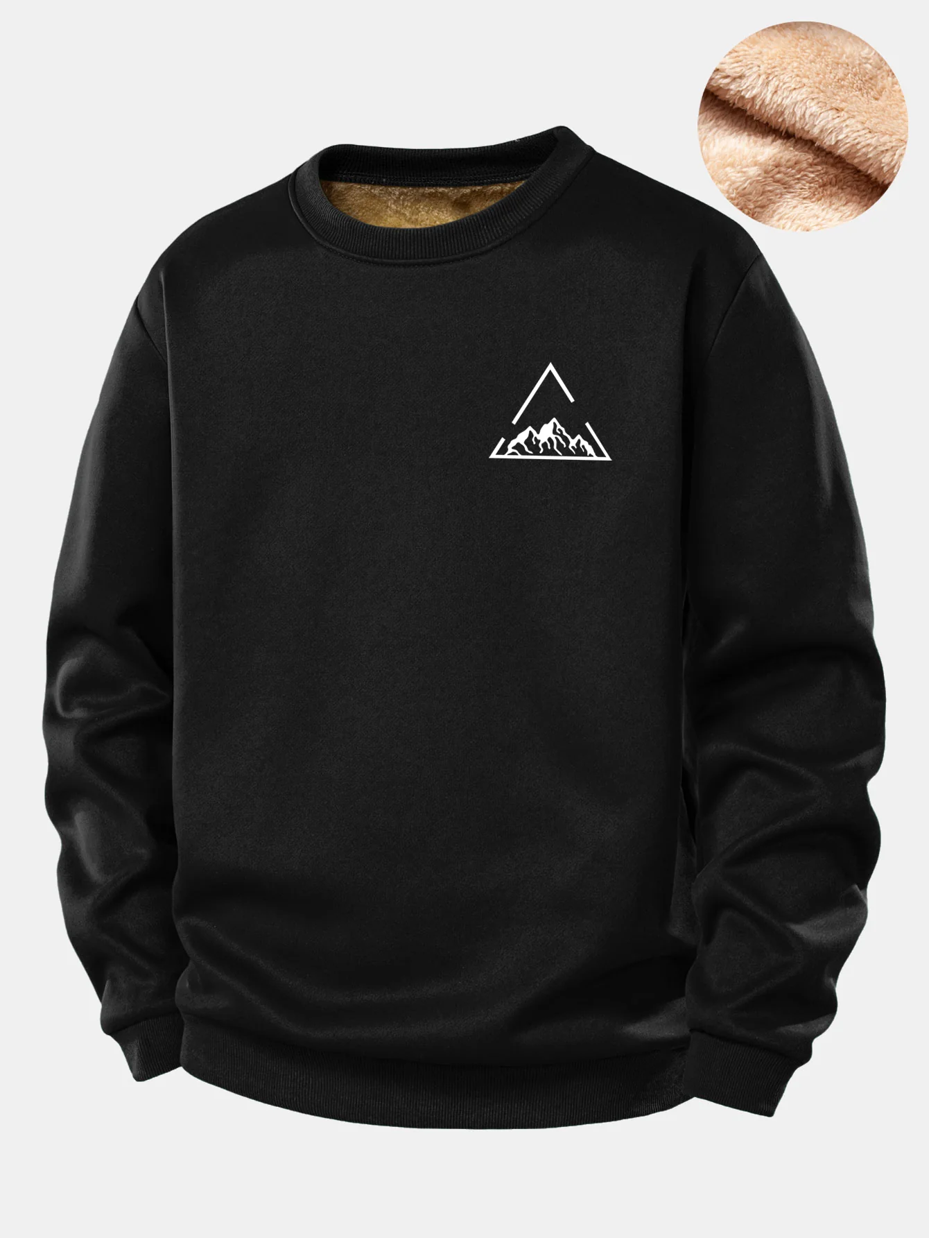 Mountain Print Teddy Fleece Lined Sweatshirt - Image 2