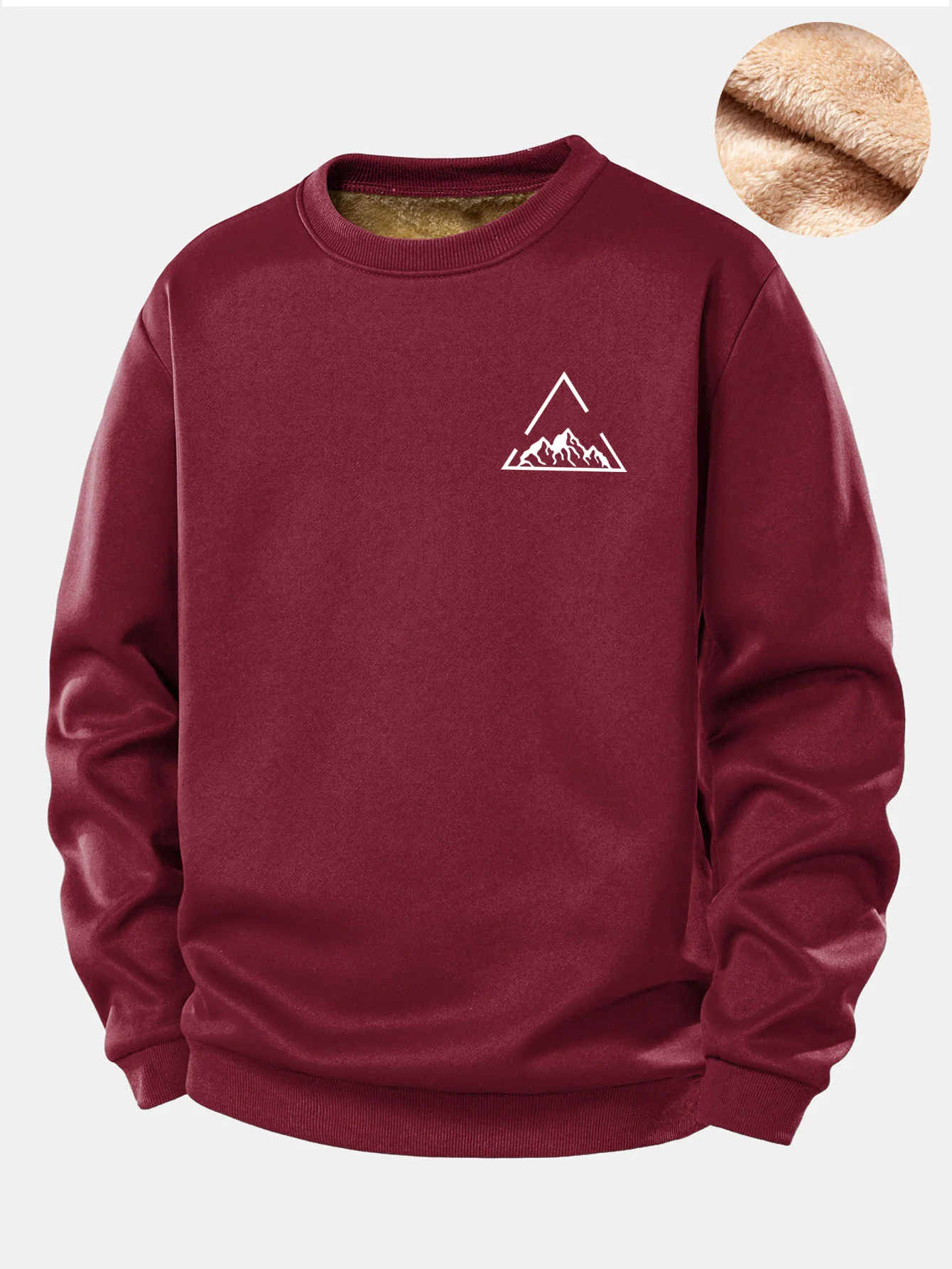 Mountain Print Teddy Fleece Lined Sweatshirt - Image 5