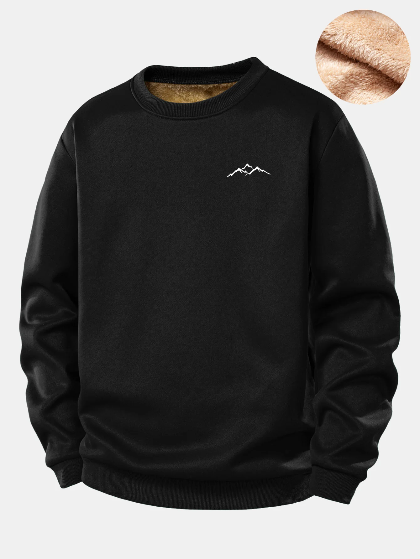 Sweatshirt mit Bergmotiv und Teddyfutter aus Fleece - Image 2