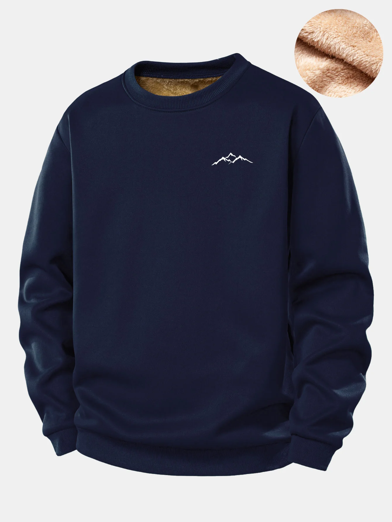 Sweatshirt mit Bergmotiv und Teddyfutter aus Fleece - Image 3