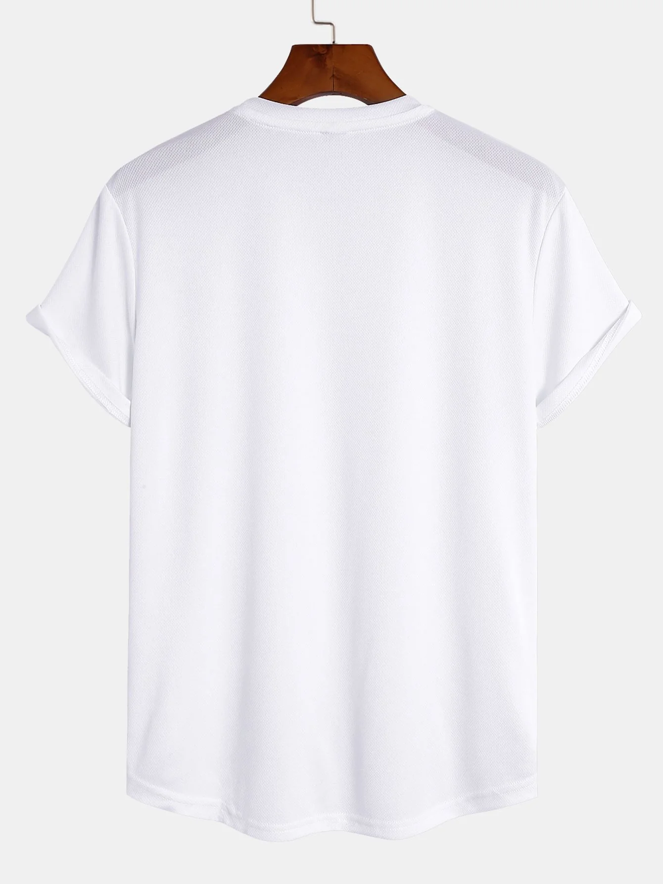 Muscle Fit Arc Hem Mesh T-Shirt - Image 6