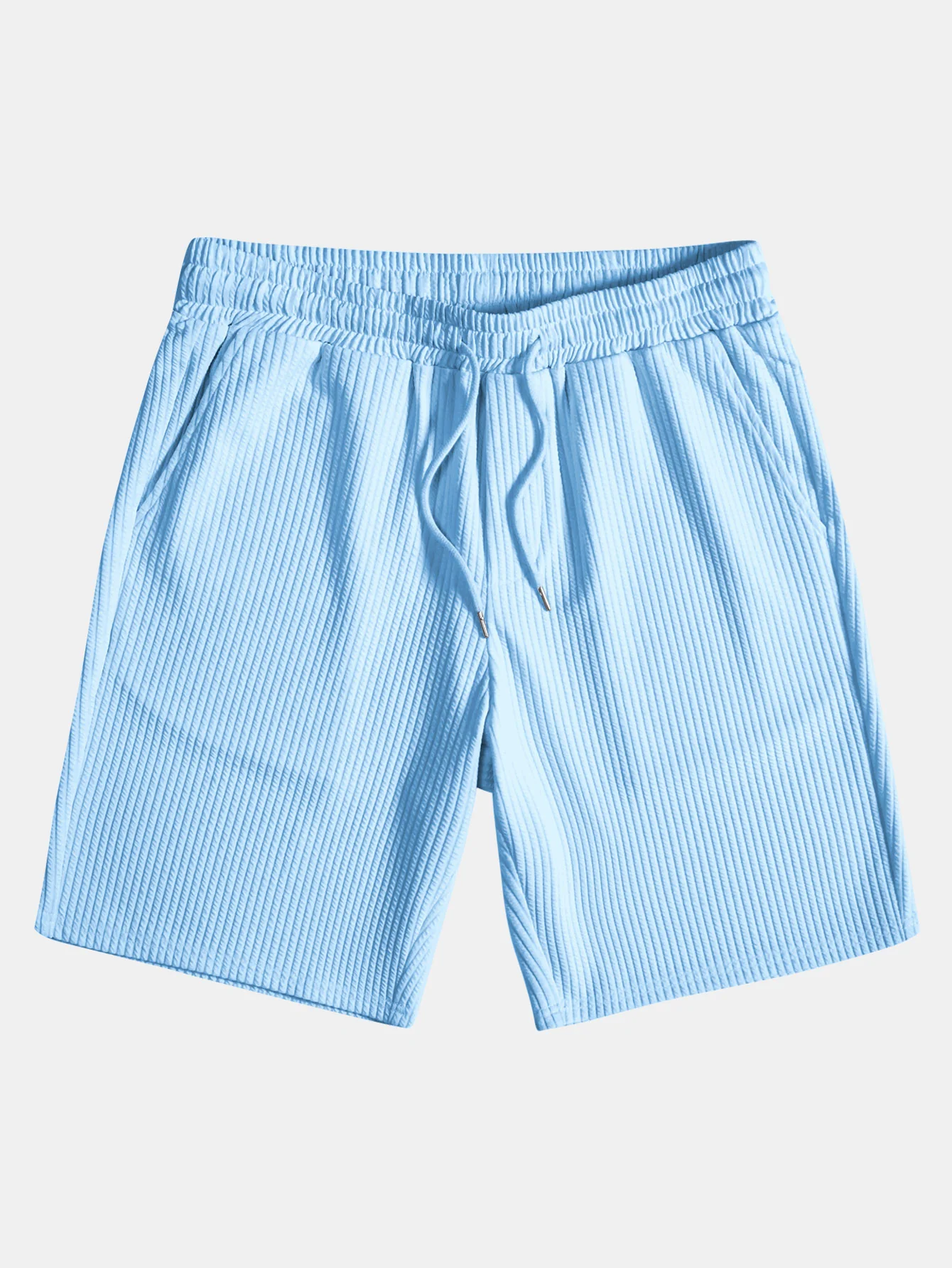 Muscle Fit Notch Ribbed Arc Hem T-Shirt & Drawstring Ribbed Shorts - Image 9