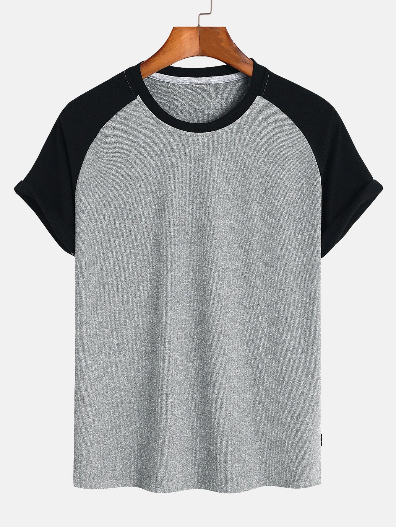 Muscle Fit Paneled Texturiertes T-Shirt - Image 3
