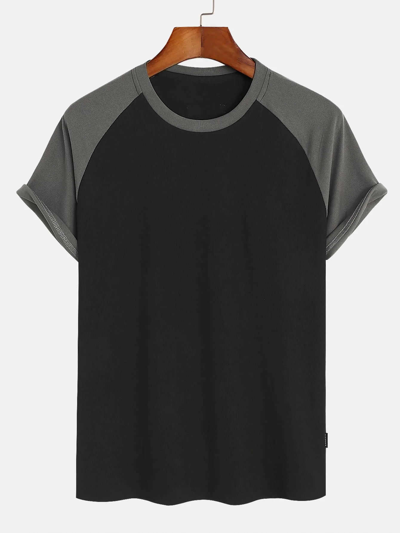 Muscle Fit Paneled Texturiertes T-Shirt - Image 5
