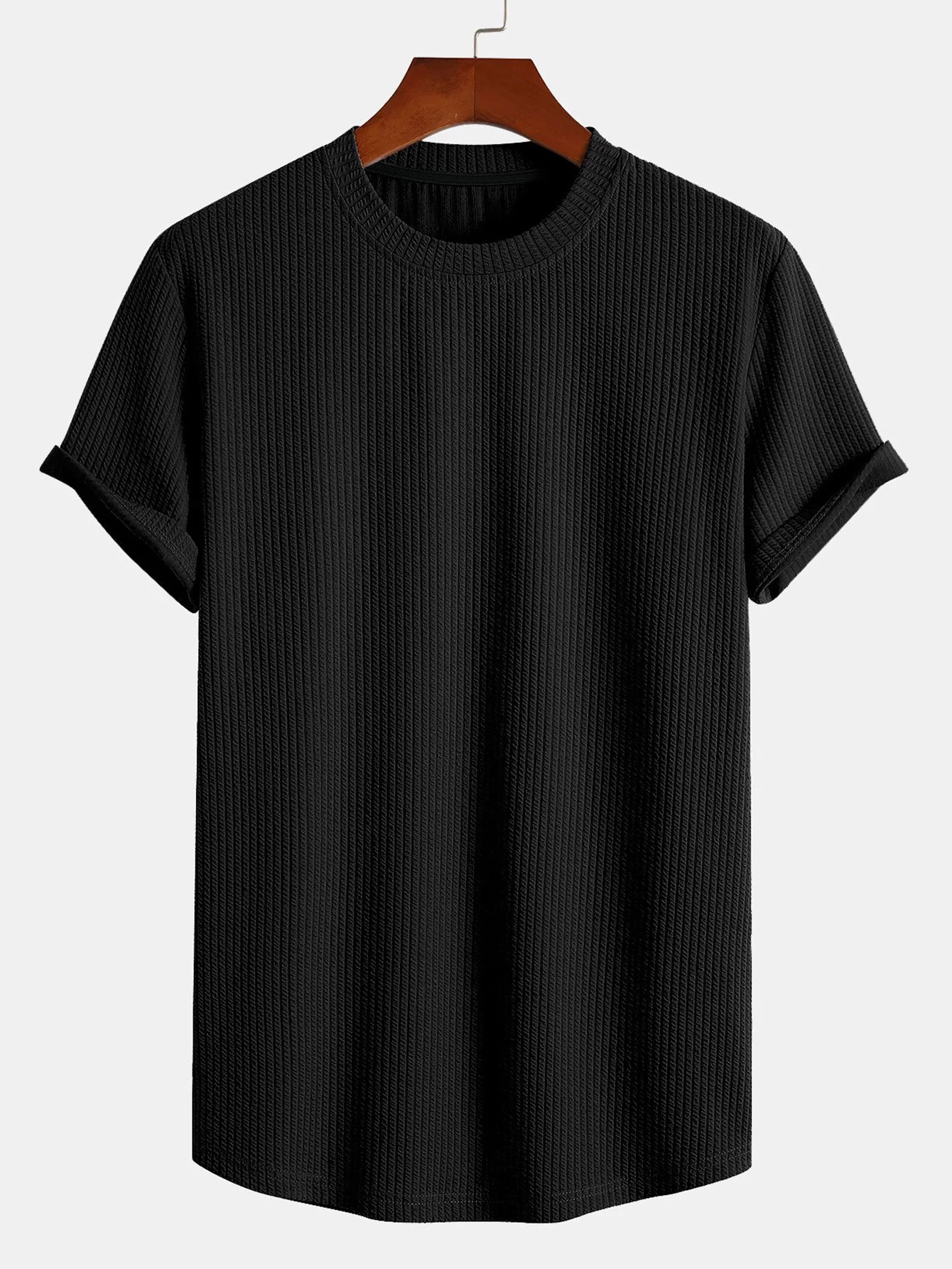 Muscle Fit Ripp-Arc Saum T-Shirt - Image 2
