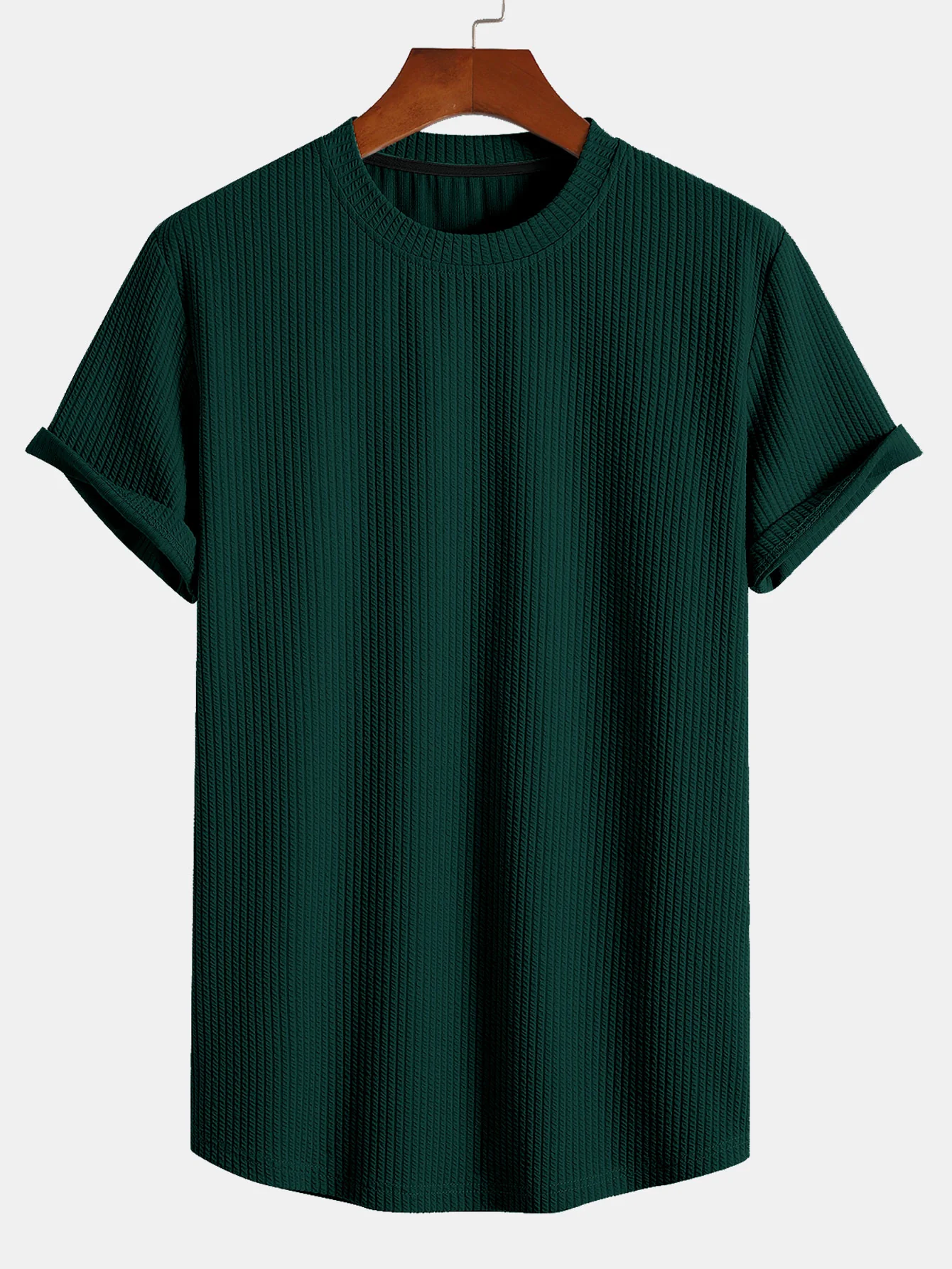 Muscle Fit Ripp-Arc Saum T-Shirt - Image 3