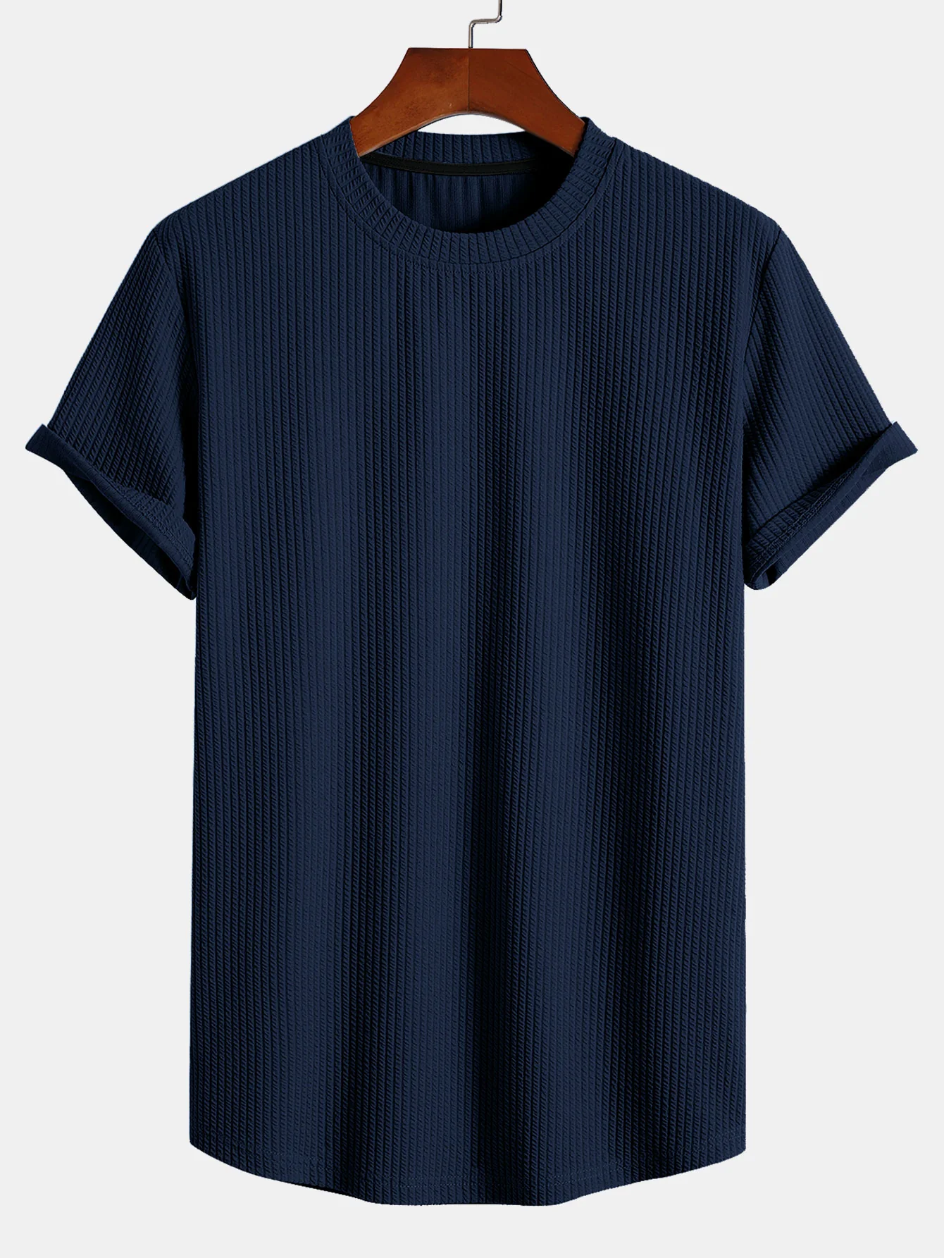 Muscle Fit Ripp-Arc Saum T-Shirt - Image 6