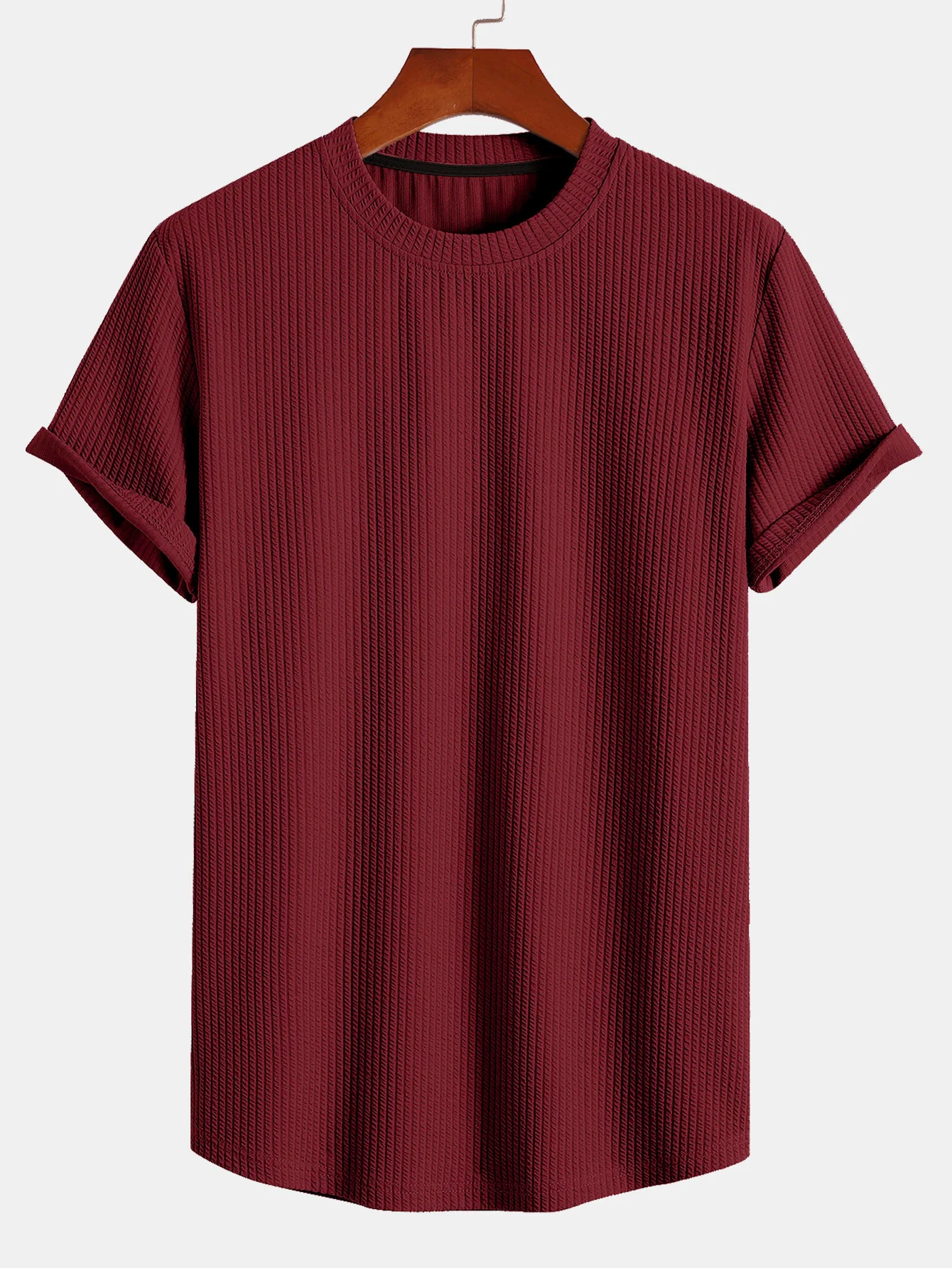 Muscle Fit Ripp-Arc Saum T-Shirt - Image 7