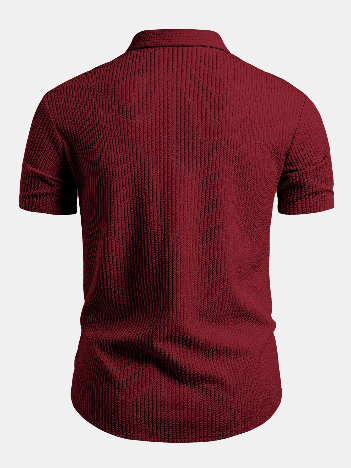 Muscle Fit Ribbed Button Up Shirt - Image 12