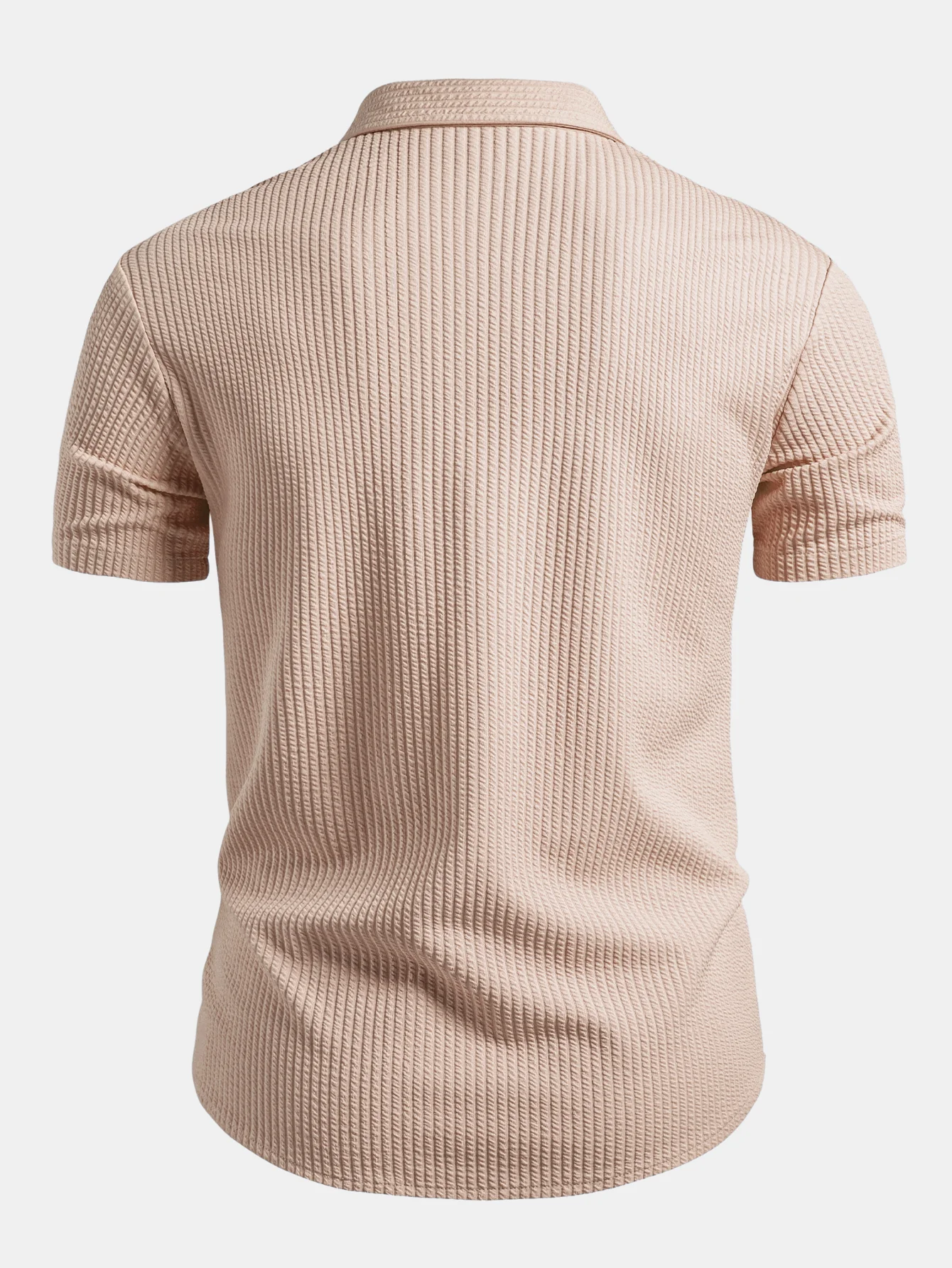 Muscle Fit Ribbed Button Up Shirt - Image 16