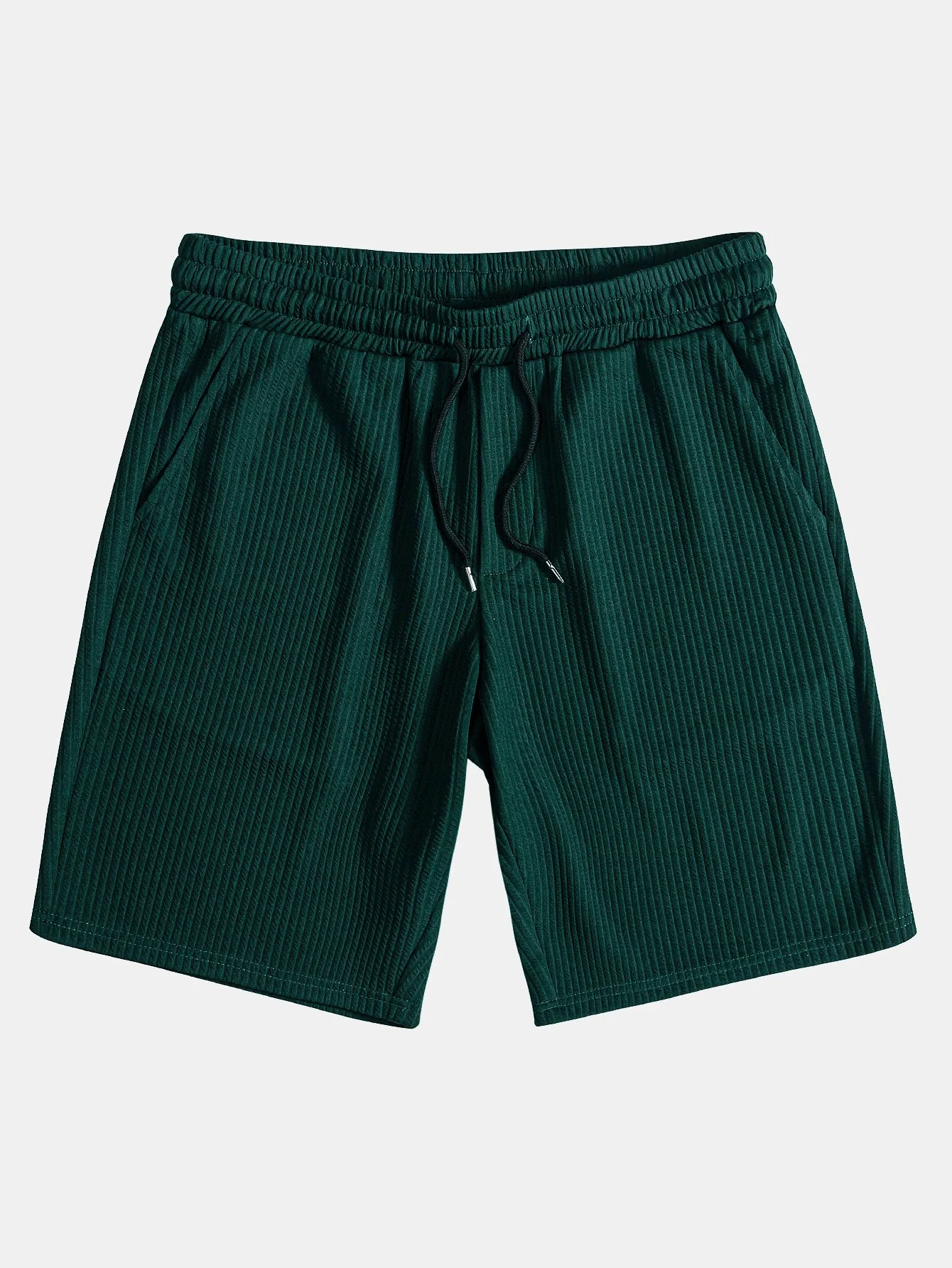 Muscle Fit Ripp-Polo mit halbem Reißverschluss & Shorts - Image 8
