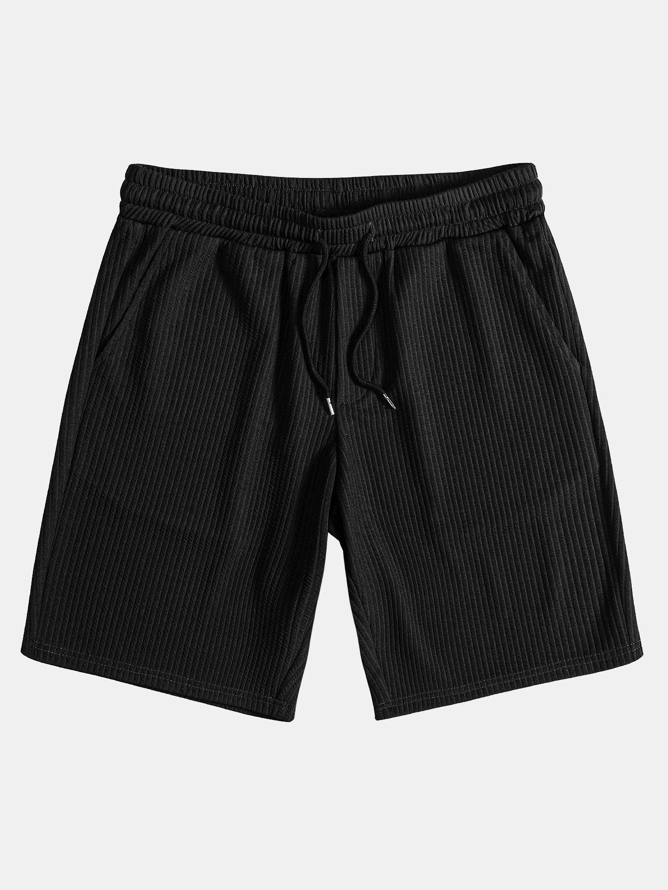 Muscle Fit Ripp-Polo mit halbem Reißverschluss & Shorts - Image 9