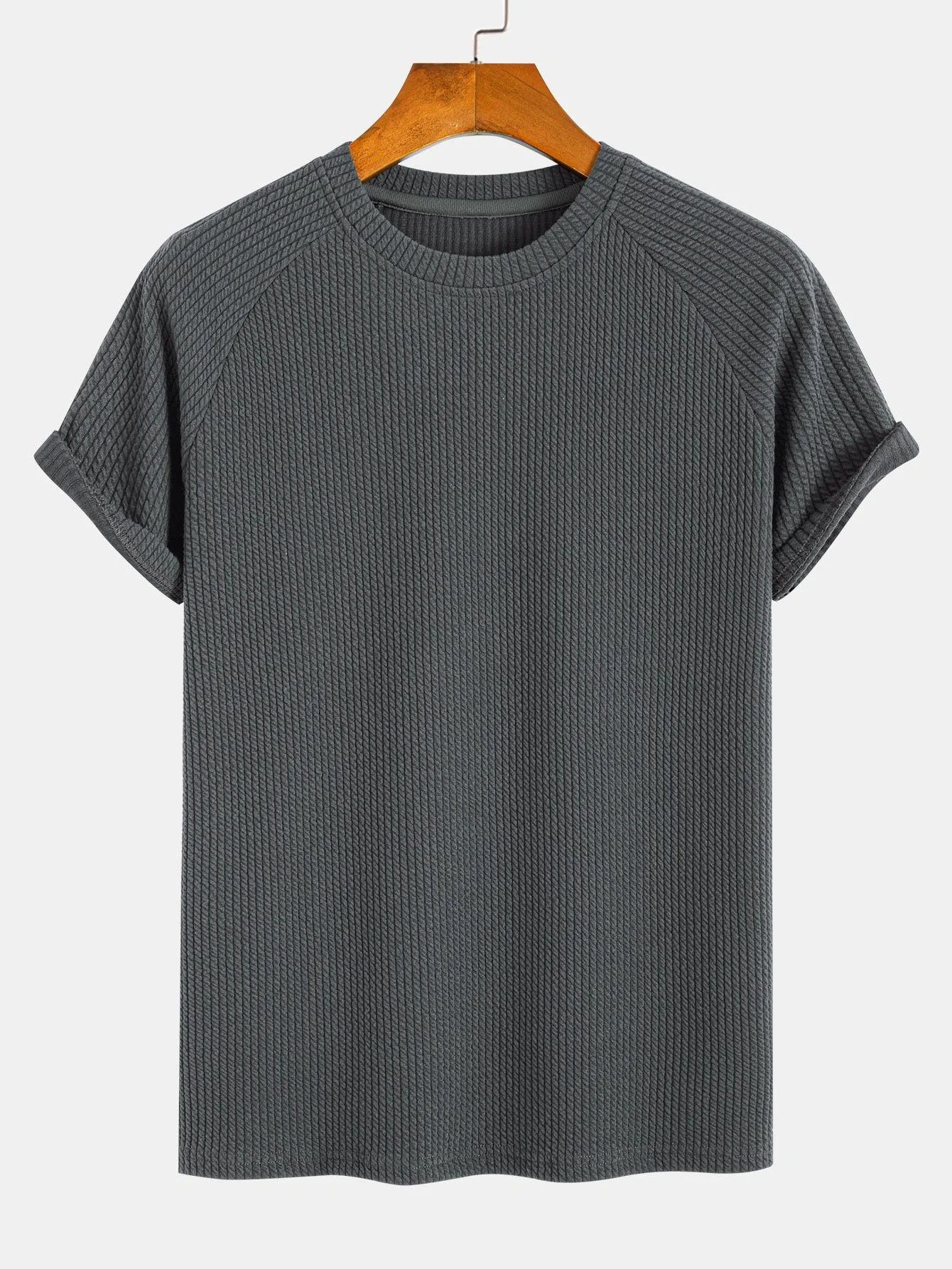 Muscle Fit Ripp-Raglan-Ärmel T-Shirt - Image 5