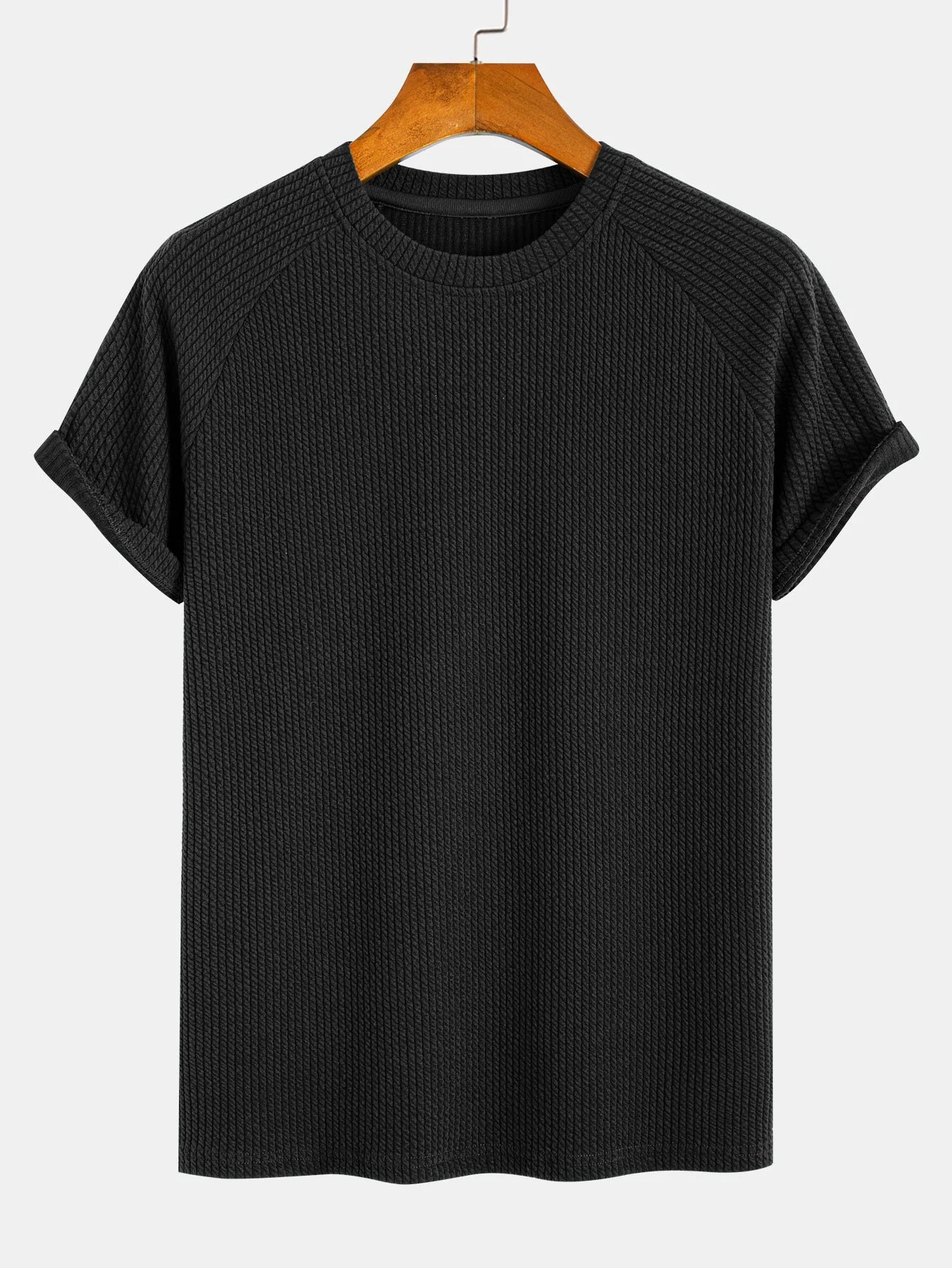 Muscle Fit Ripp-Raglan-Ärmel T-Shirt - Image 6