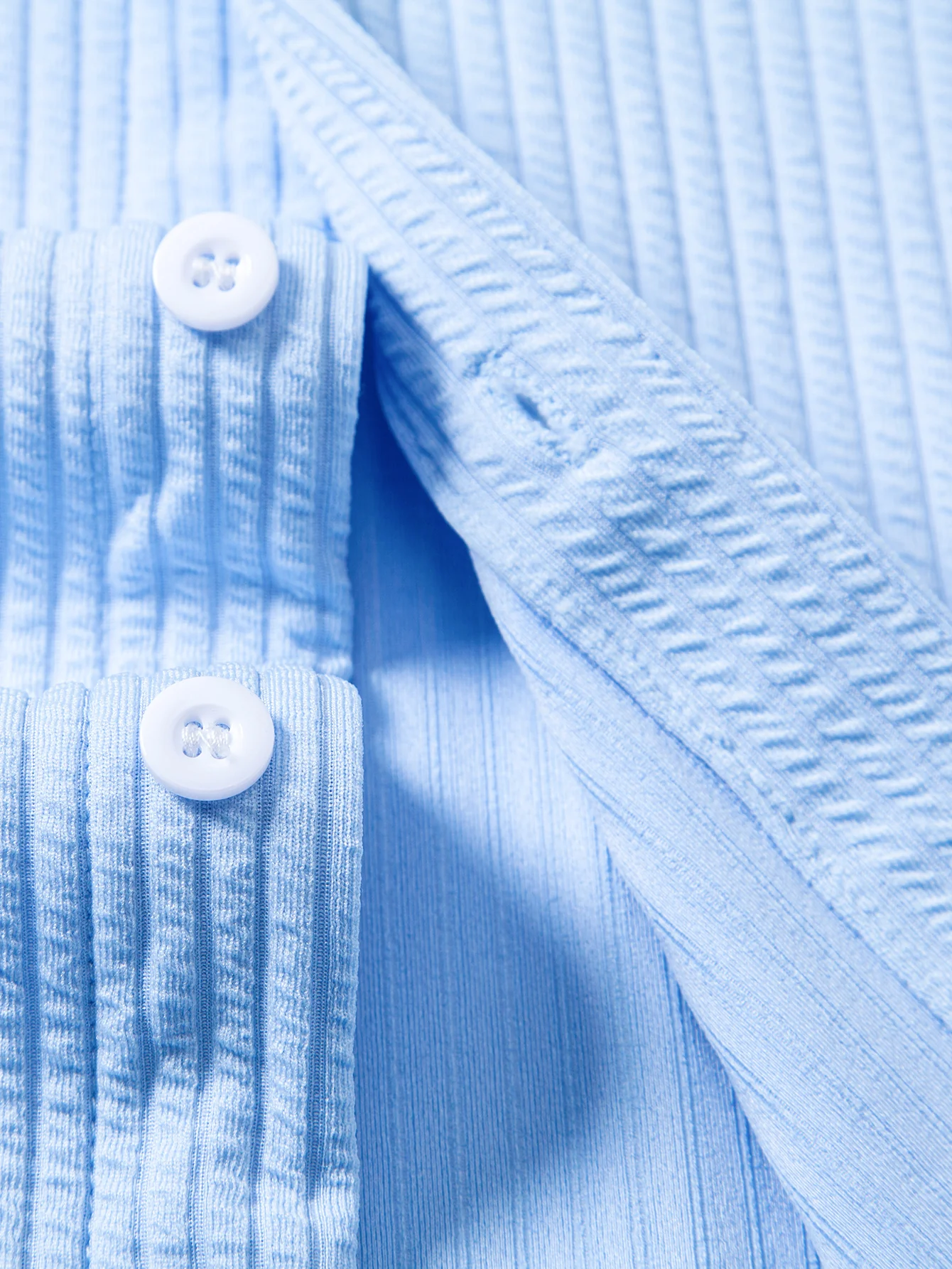 Muscle Fit Ribbed Stand Collar Shirt - Image 16