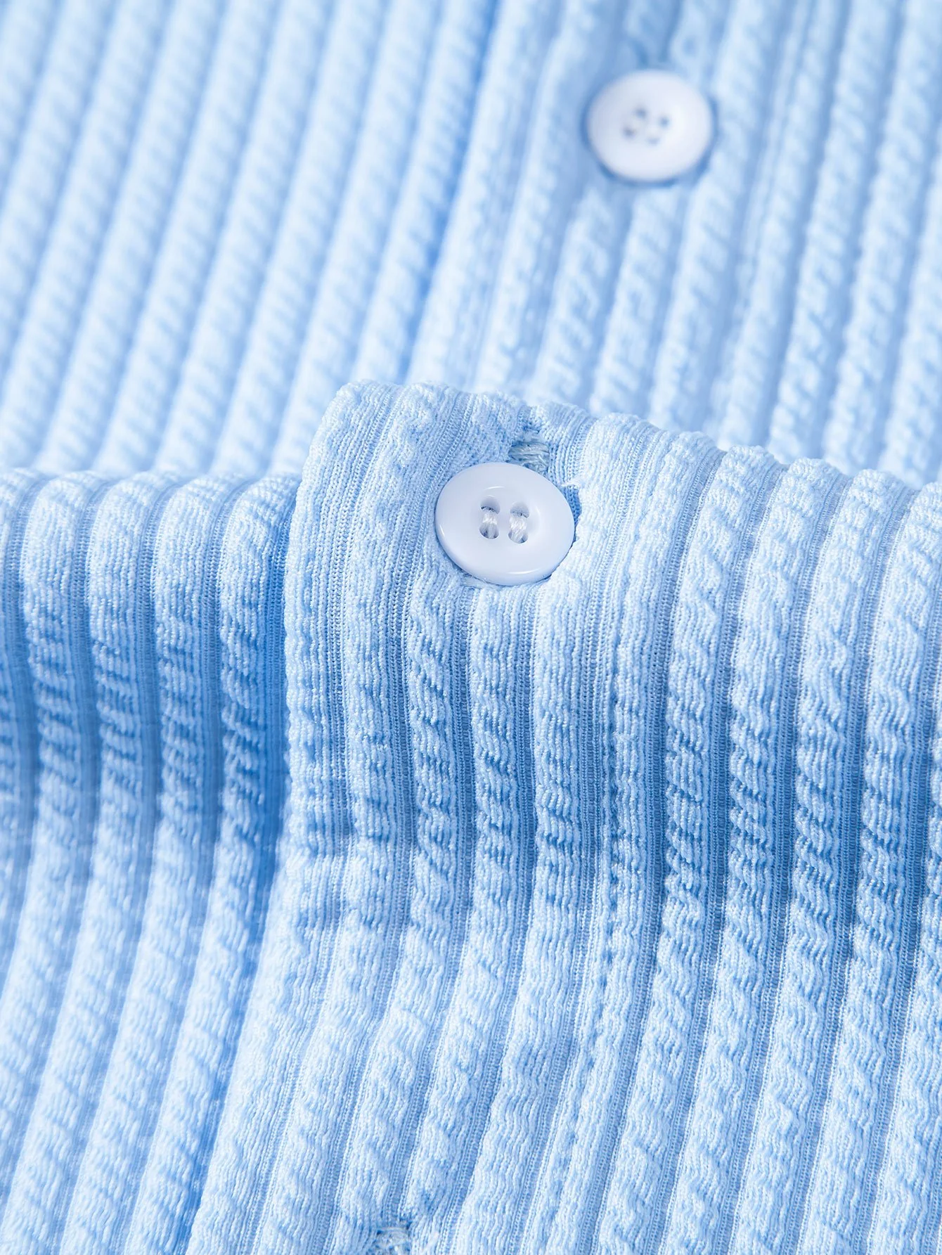 Muskelbetontes Rippen-Stehkragenhemd & Elastische Taille Gerade Bein Hose - Image 20