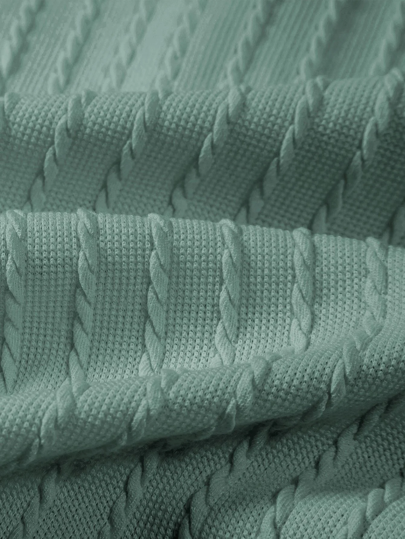 Muscle Fit Stehkragen Gestricktes Ripphemd - Image 7