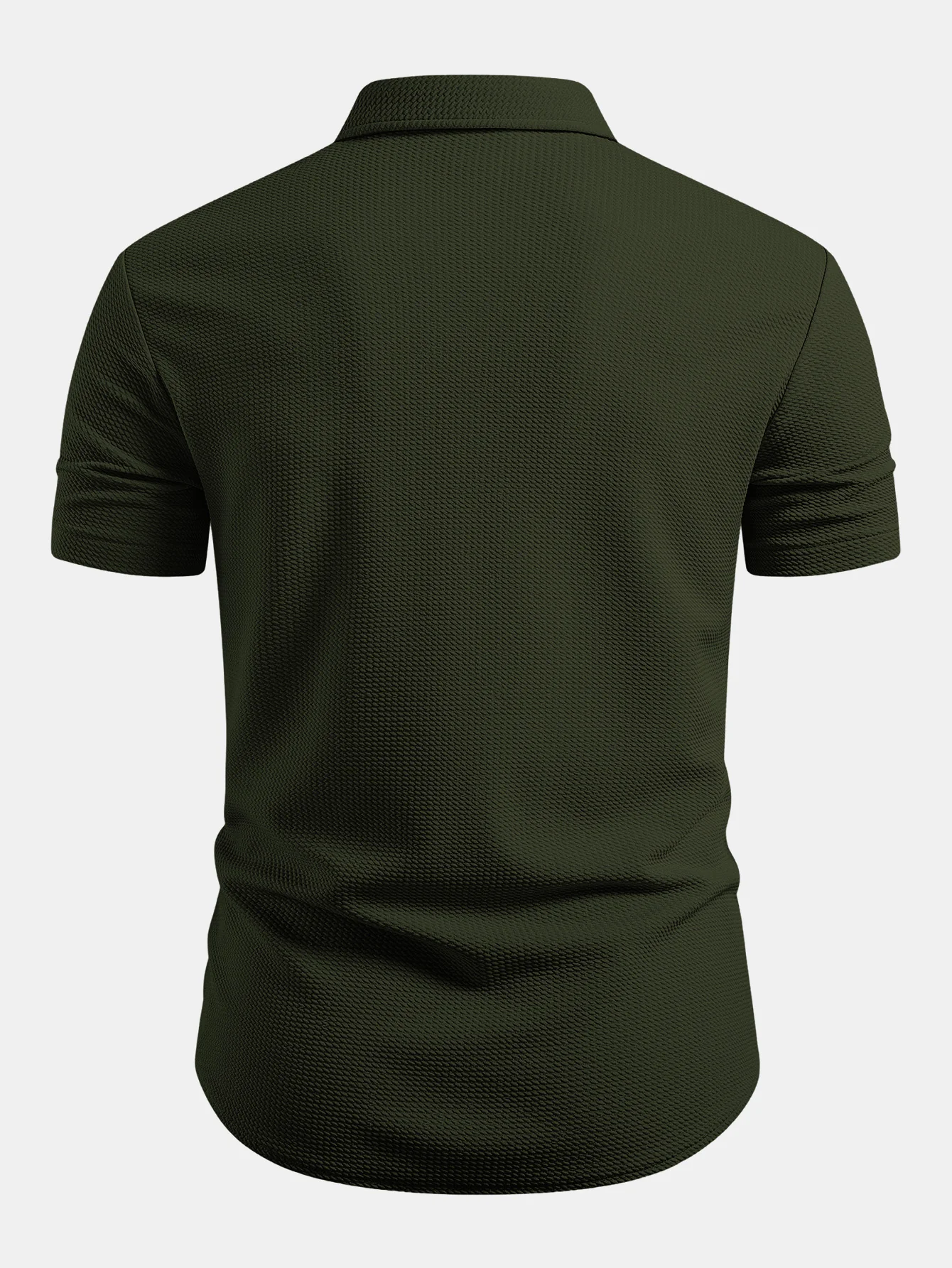 Muscle Fit Textured Button Up Shirt - Image 2