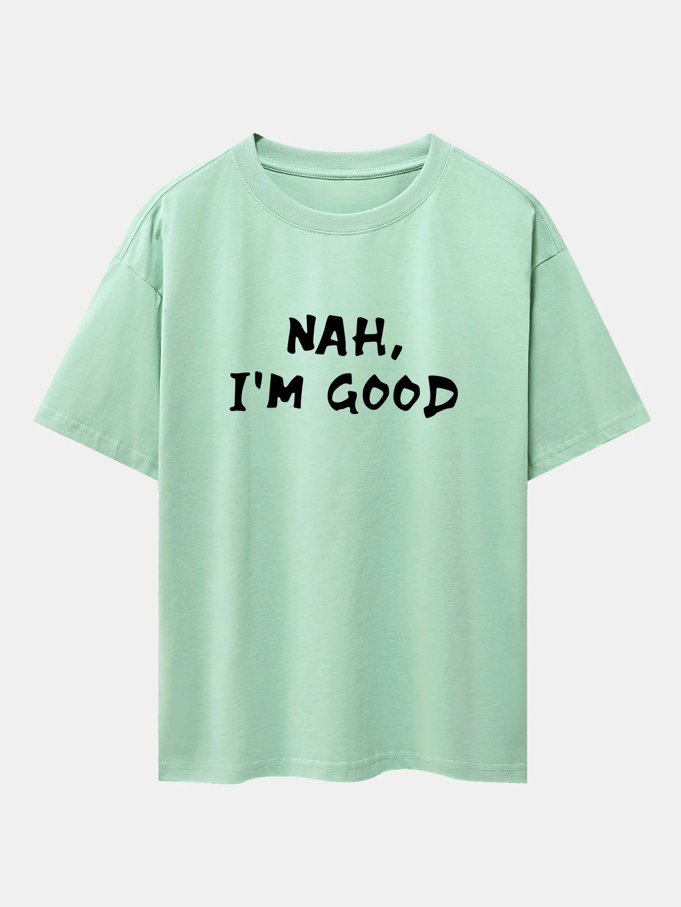 Nah I'm Good Print Drop-Shoulder Oversize T-Shirt - Image 11
