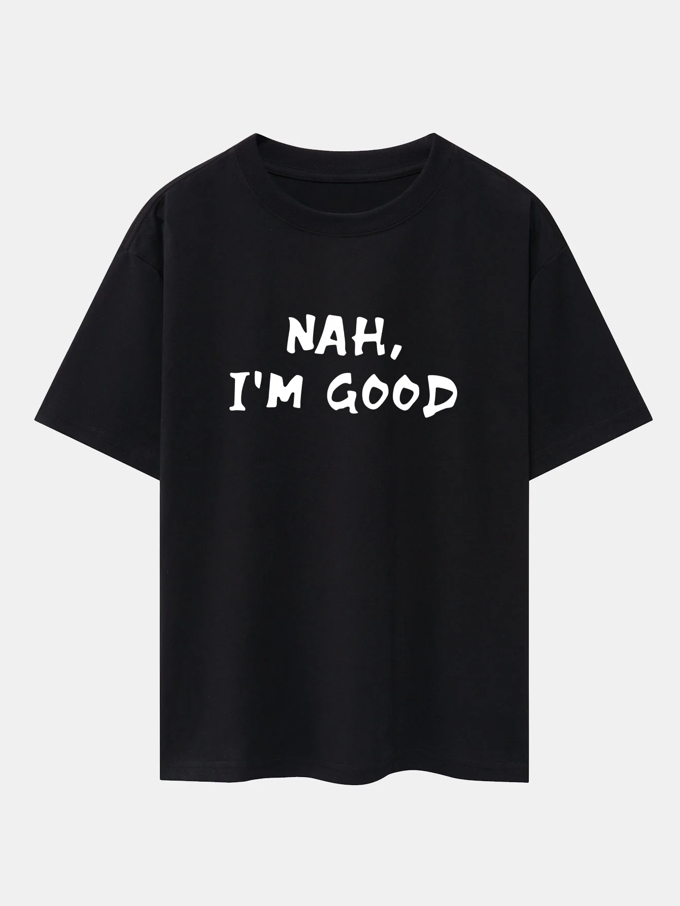 Nah I'm Good Print Drop-Shoulder Oversize T-Shirt - Image 2