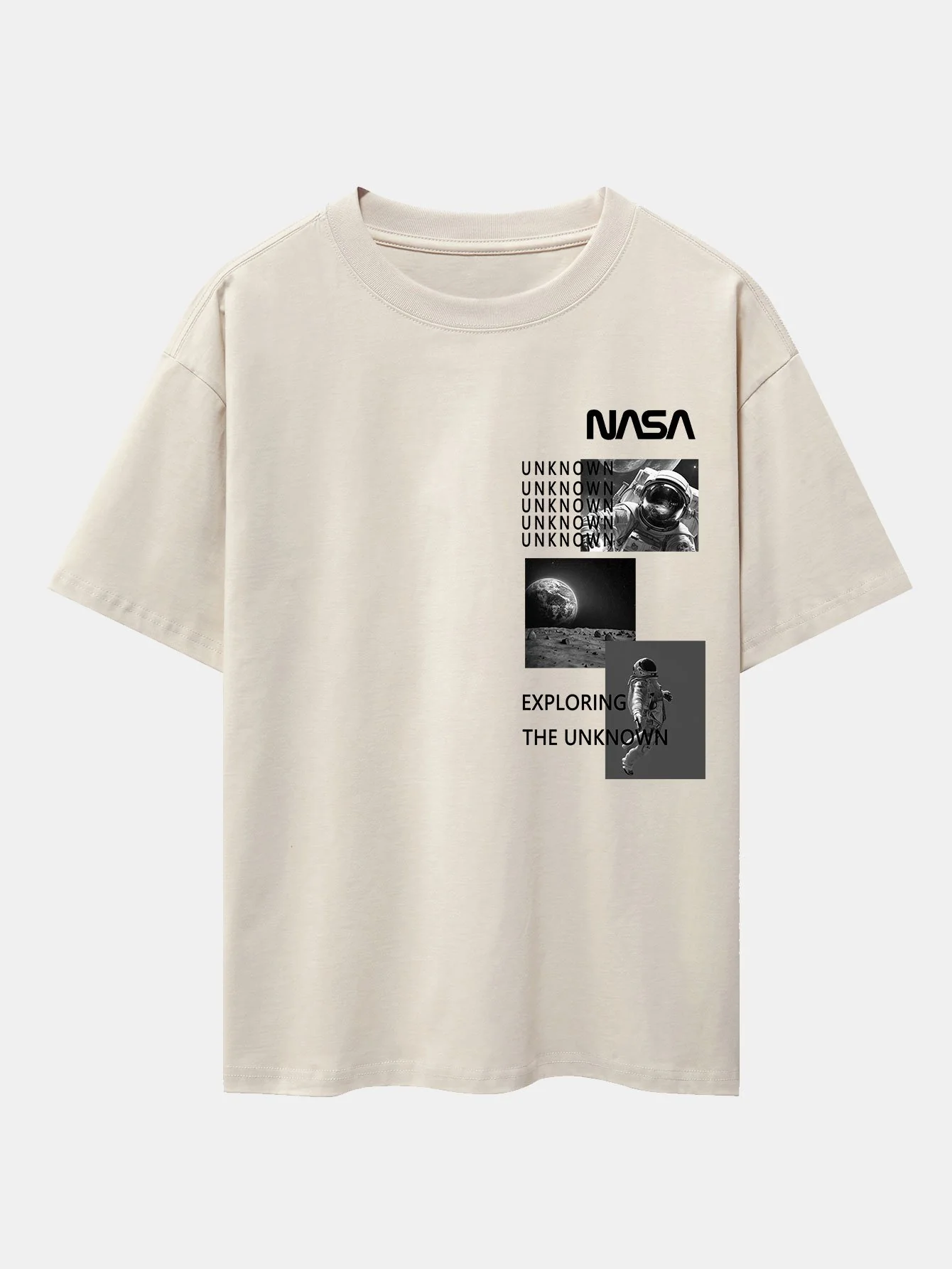 NASA Mondlandung Print Drop Shoulder Oversize T-Shirt - Image 4