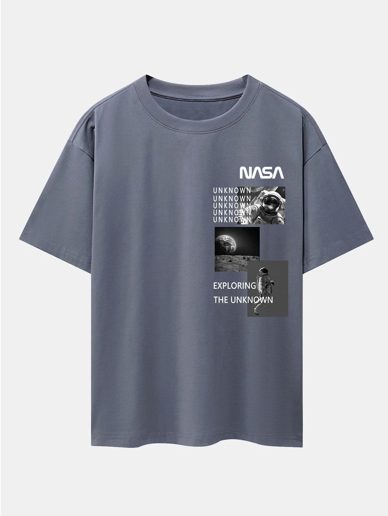 NASA Mondlandung Print Drop Shoulder Oversize T-Shirt - Image 5