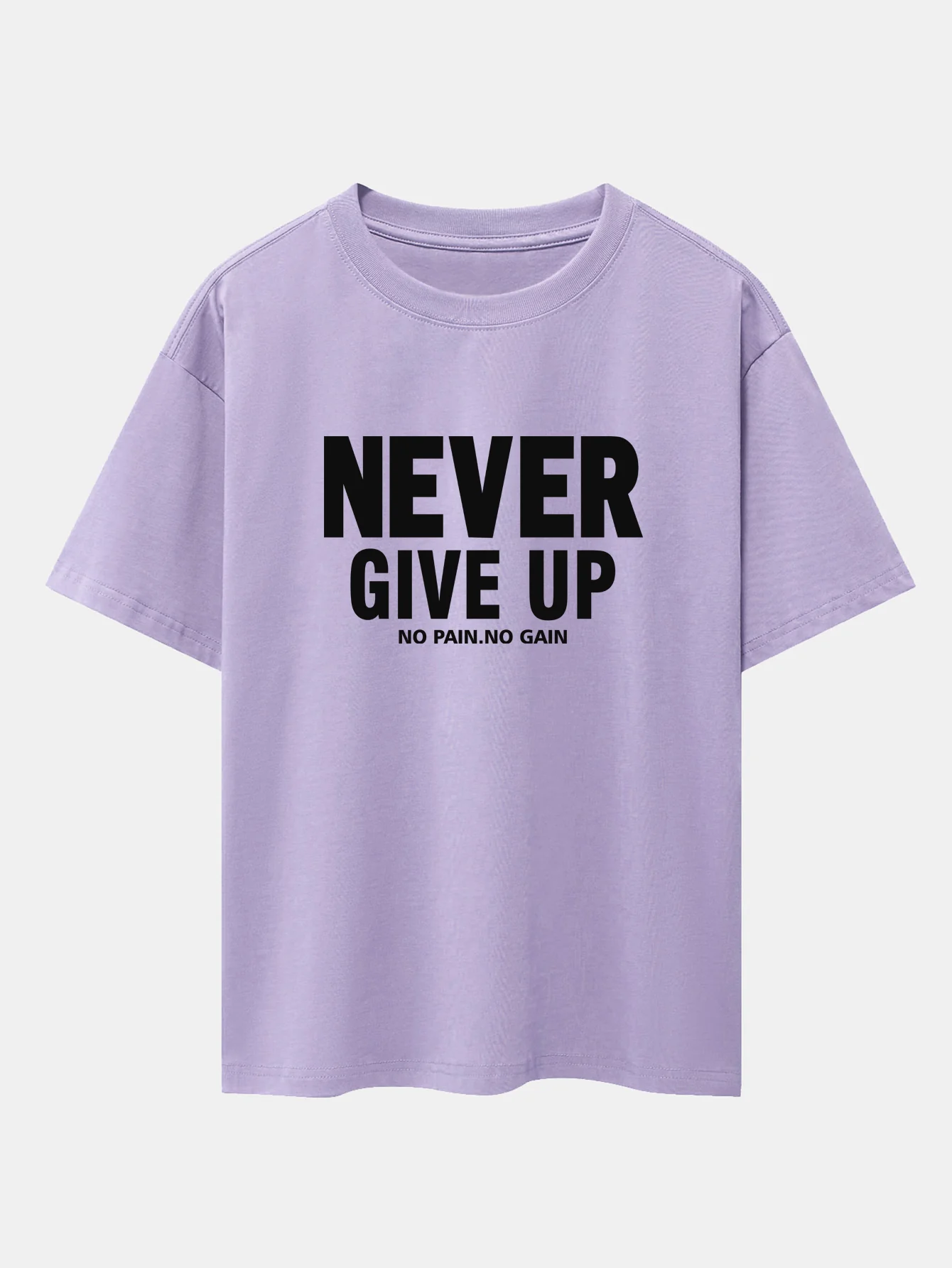 Never Give Up Print Drop Shoulder Oversize T-Shirt - Image 15