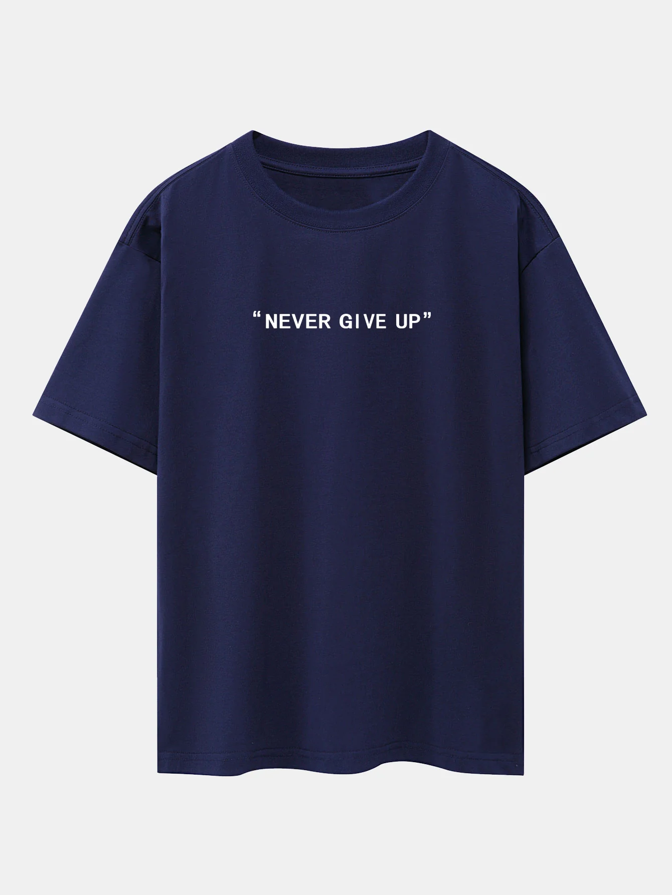Never Give Up Print Drop Shoulder Oversize T-Shirt - Image 11