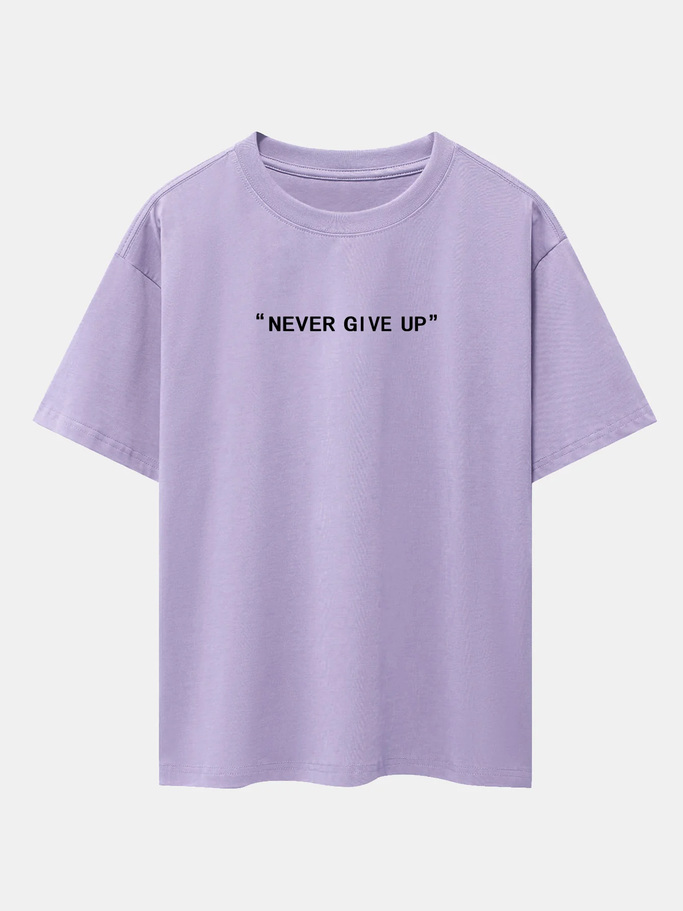 Never Give Up Print Drop Shoulder Oversize T-Shirt - Image 15