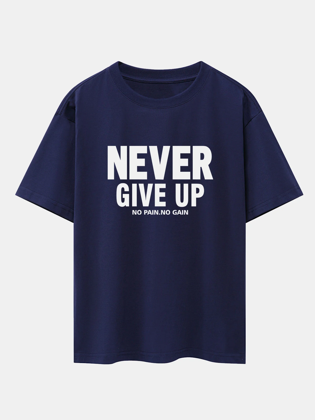 Never Give Up Print Drop Shoulder Oversize T-Shirt - Image 9