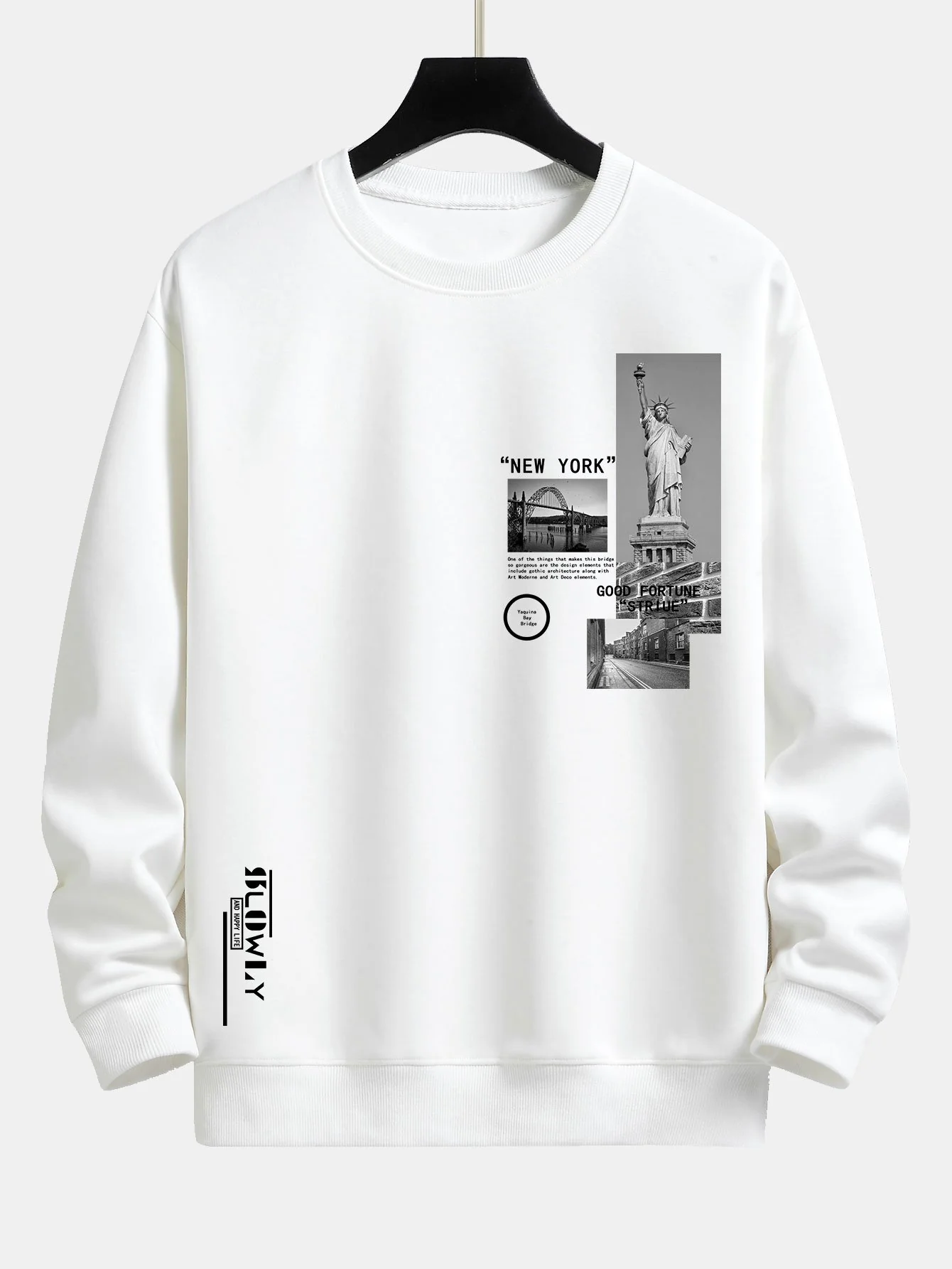 New York Architektur Druck Relax Fit Sweatshirt - Image 4