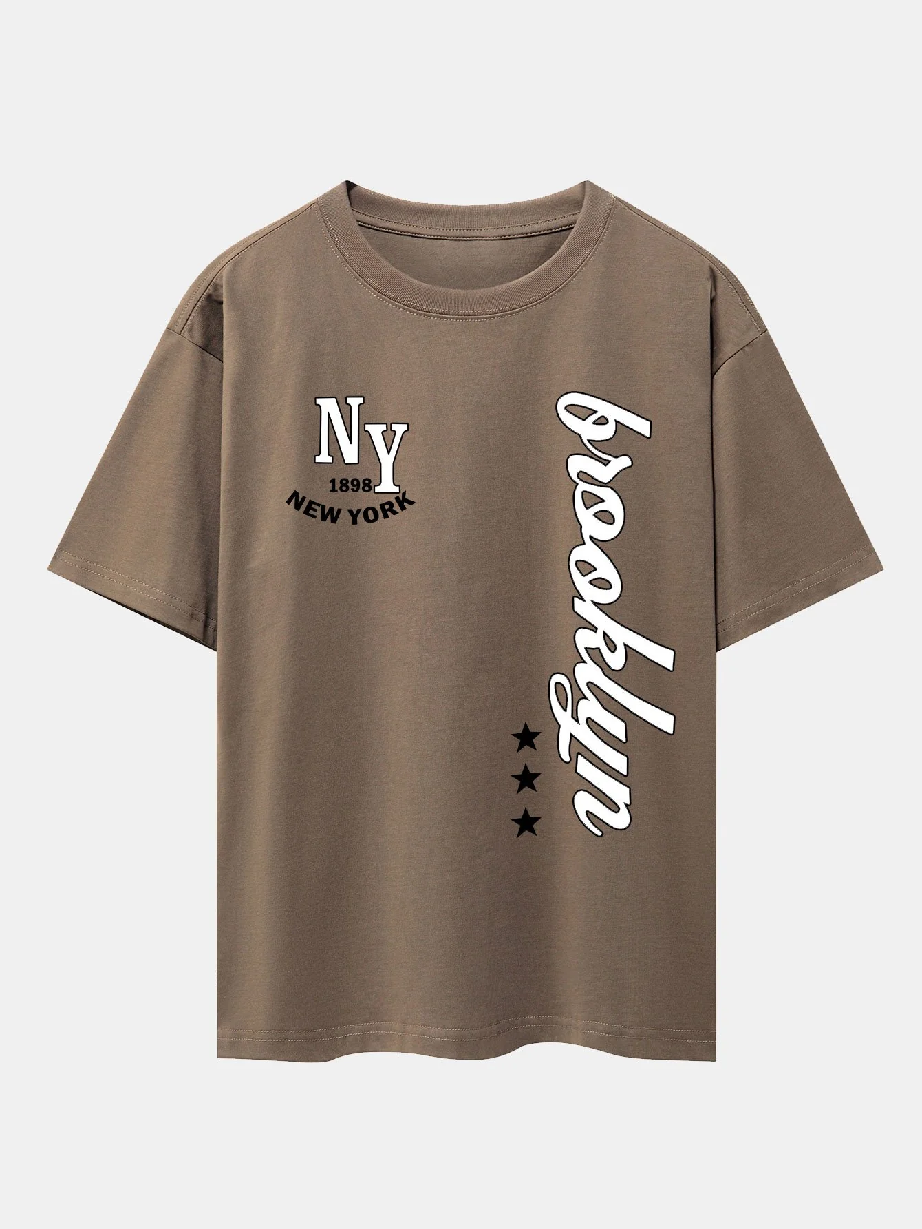 New York Brooklyn Print Drop Shoulder Oversize T-Shirt - Image 10