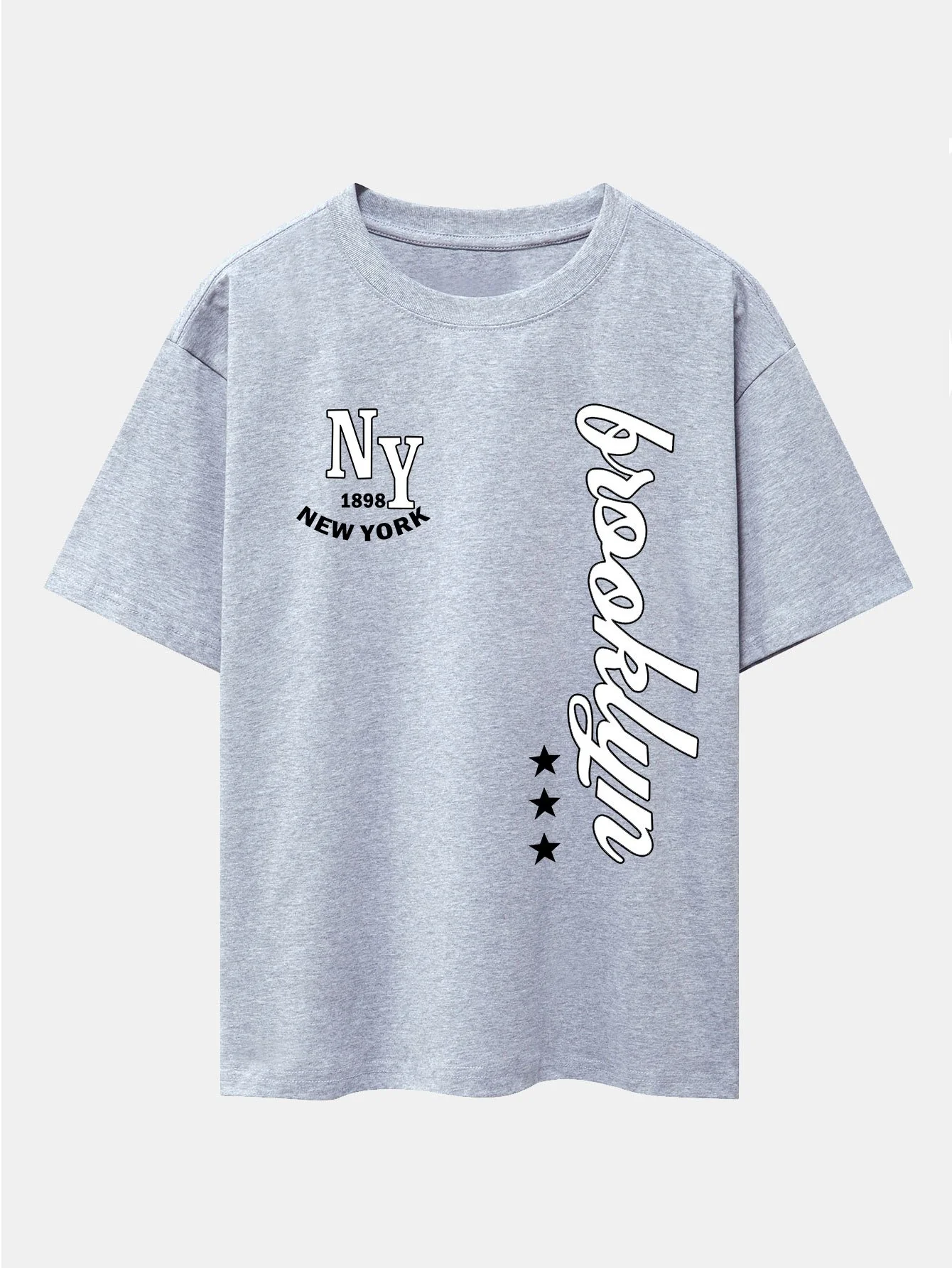New York Brooklyn Print Drop Shoulder Oversize T-Shirt - Image 11