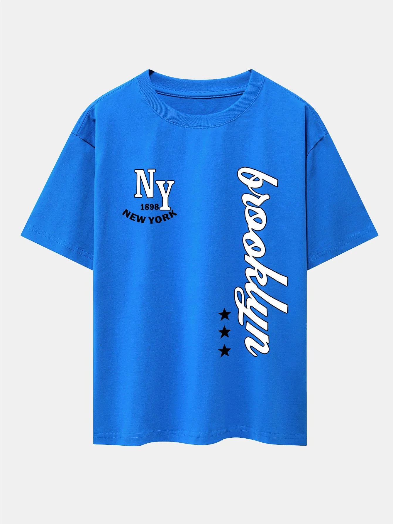 New York Brooklyn Print Drop Shoulder Oversize T-Shirt - Image 5