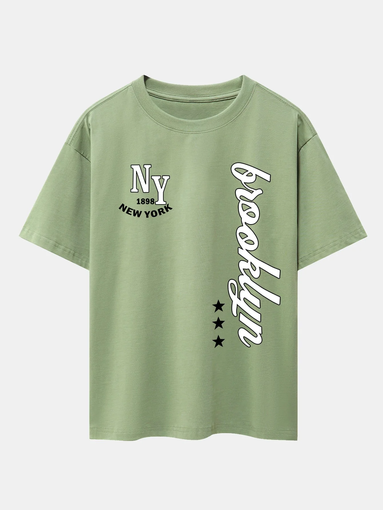 New York Brooklyn Print Drop Shoulder Oversize T-Shirt - Image 6