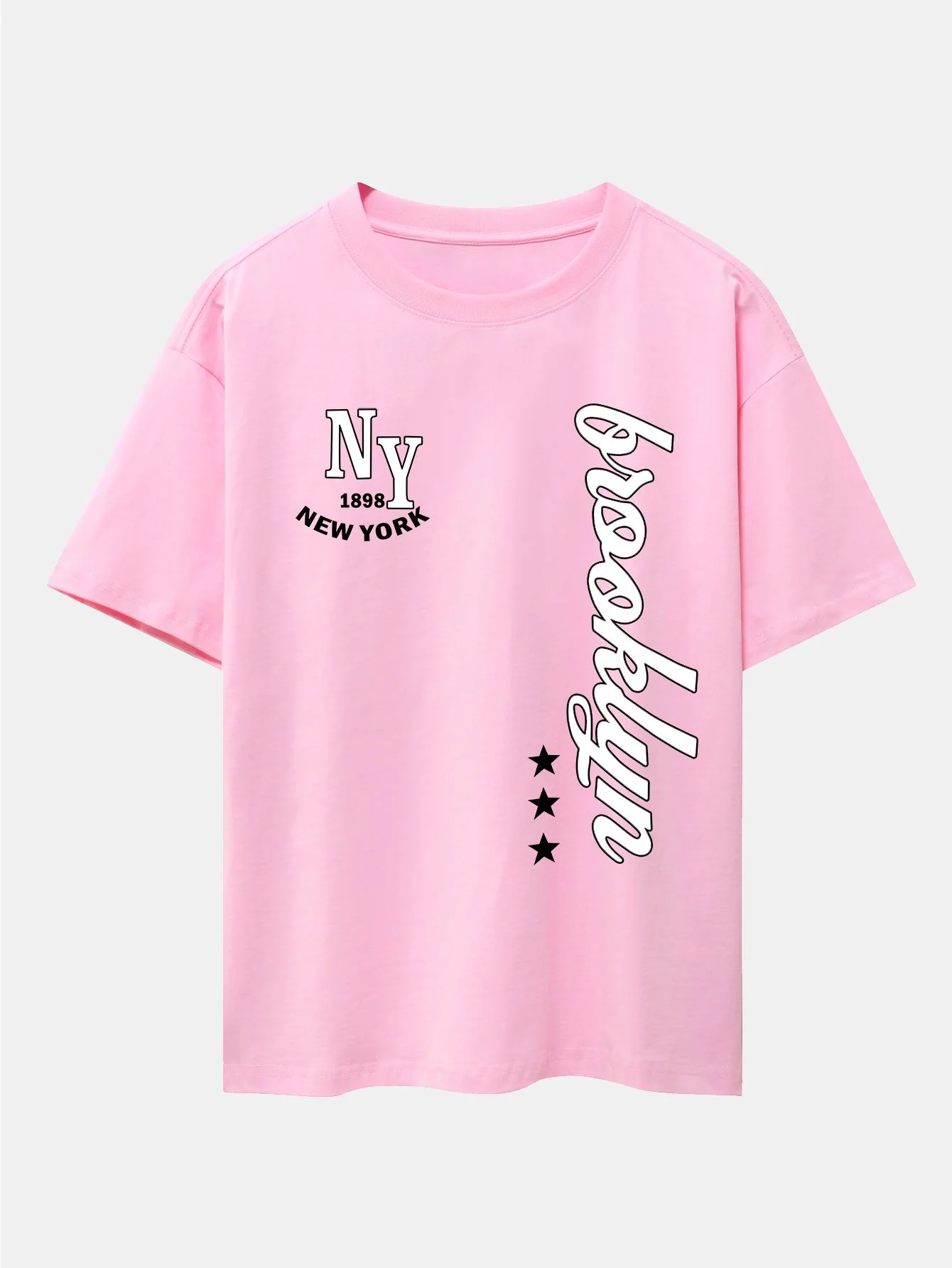 New York Brooklyn Print Drop Shoulder Oversize T-Shirt - Image 9