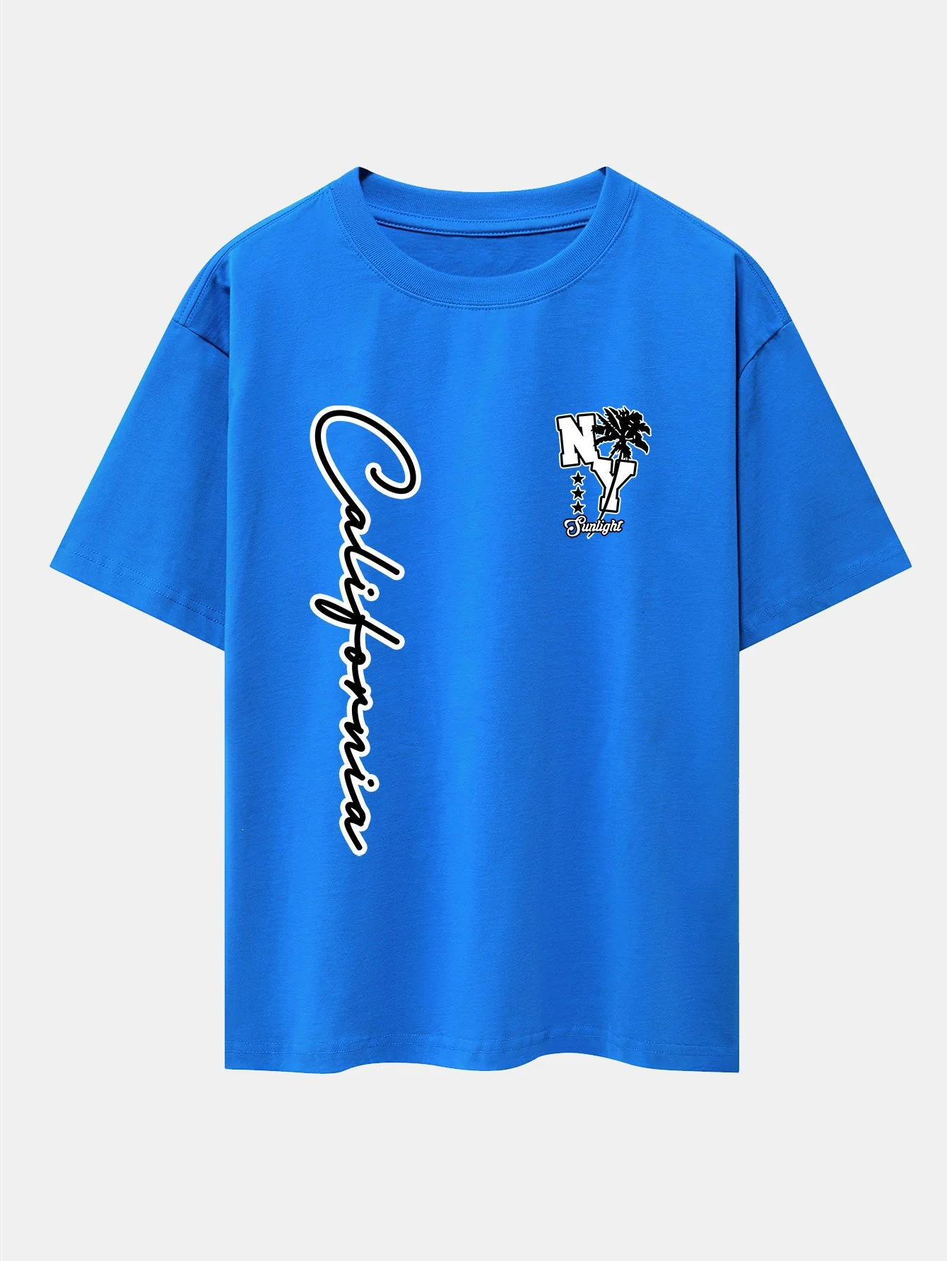New York Kalifornien Palmenbaum Druck Drop Shoulder Oversize T-Shirt - Image 6