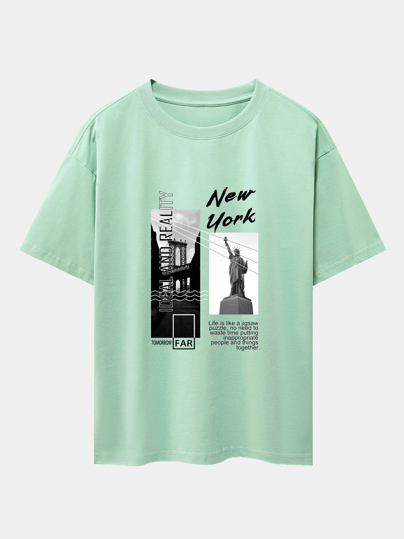 New York City Landschaftsprint Drop Shoulder Oversize T-Shirt - Image 10