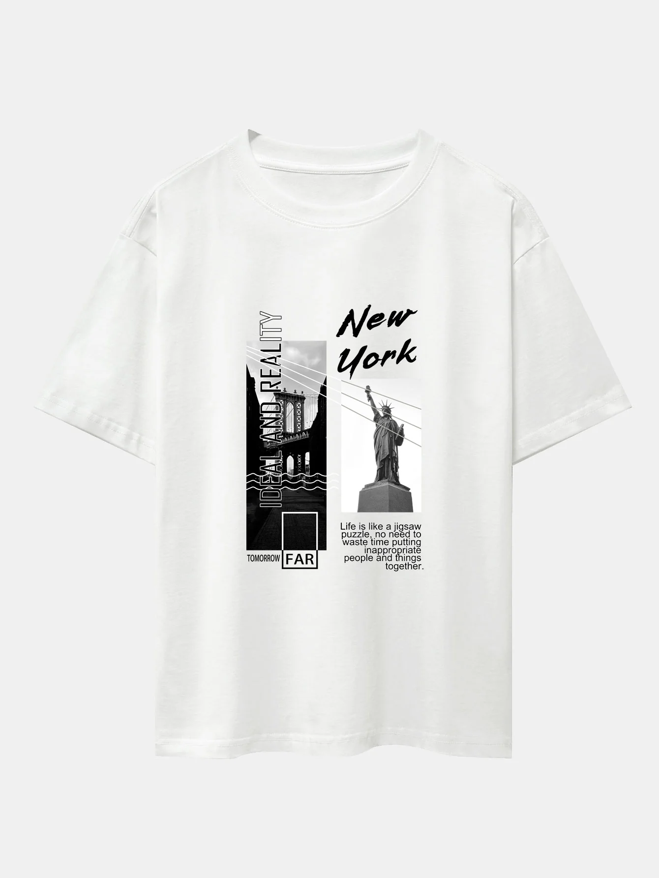 New York City Landschaftsprint Drop Shoulder Oversize T-Shirt - Image 11