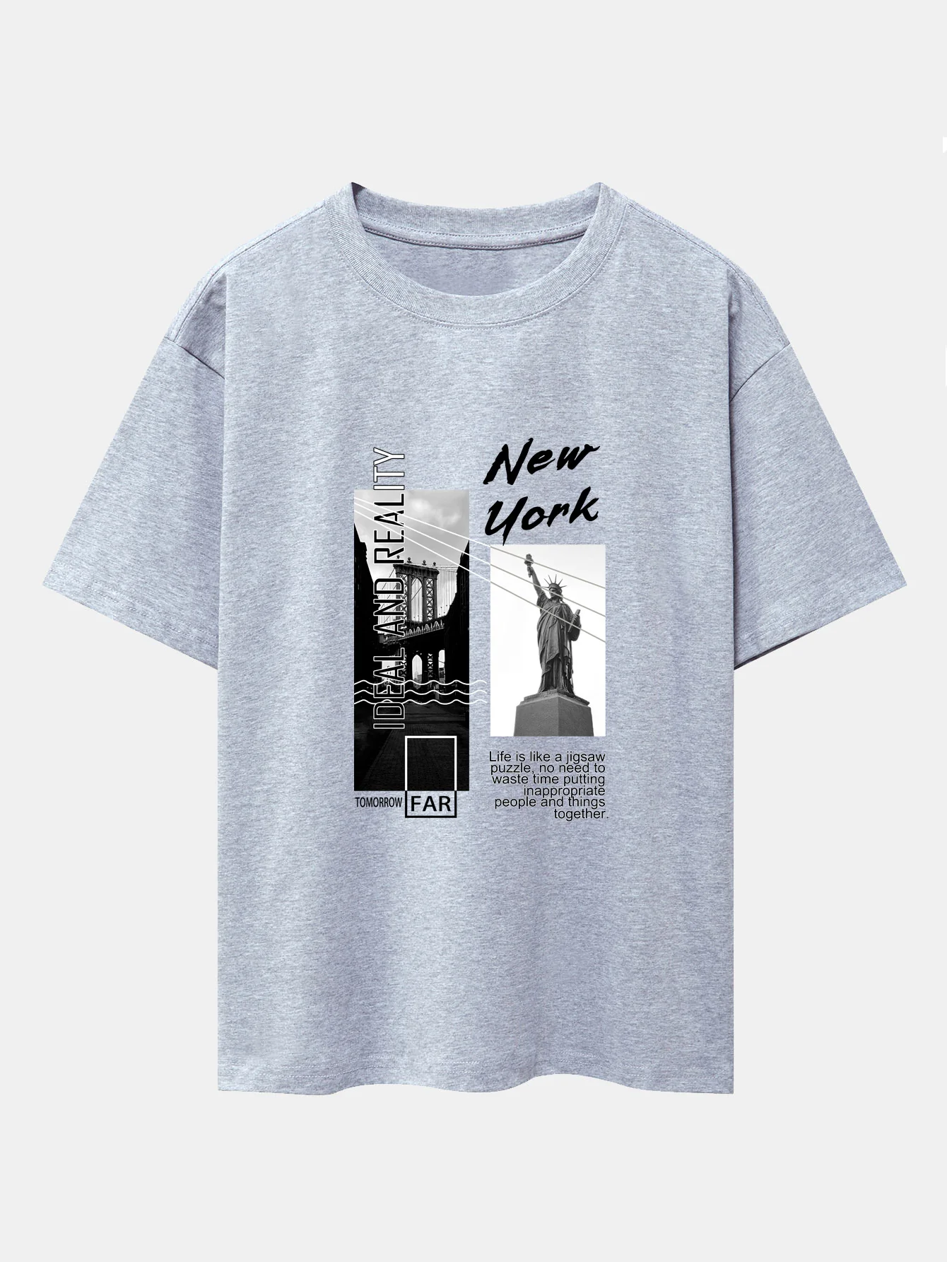 New York City Landschaftsprint Drop Shoulder Oversize T-Shirt - Image 13