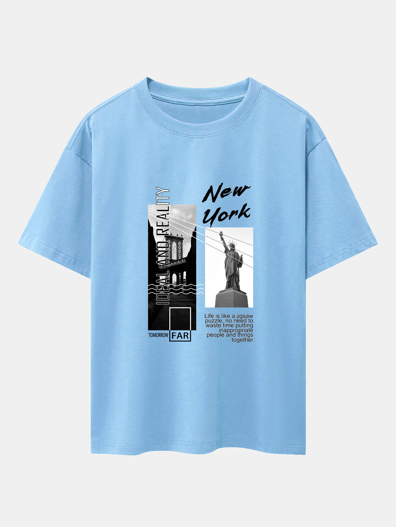 New York City Landschaftsprint Drop Shoulder Oversize T-Shirt - Image 14