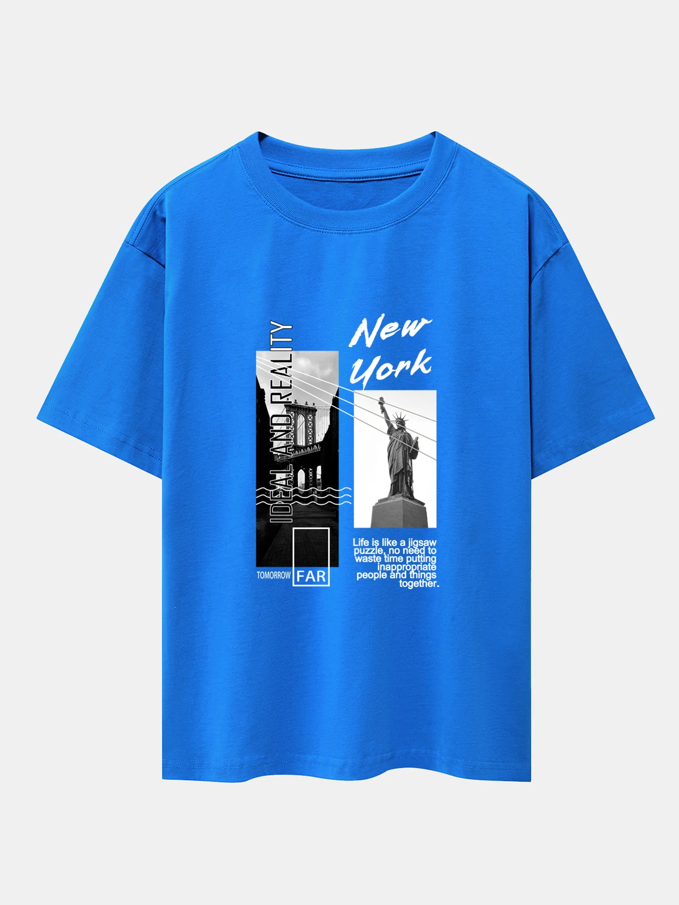New York City Landschaftsprint Drop Shoulder Oversize T-Shirt - Image 2