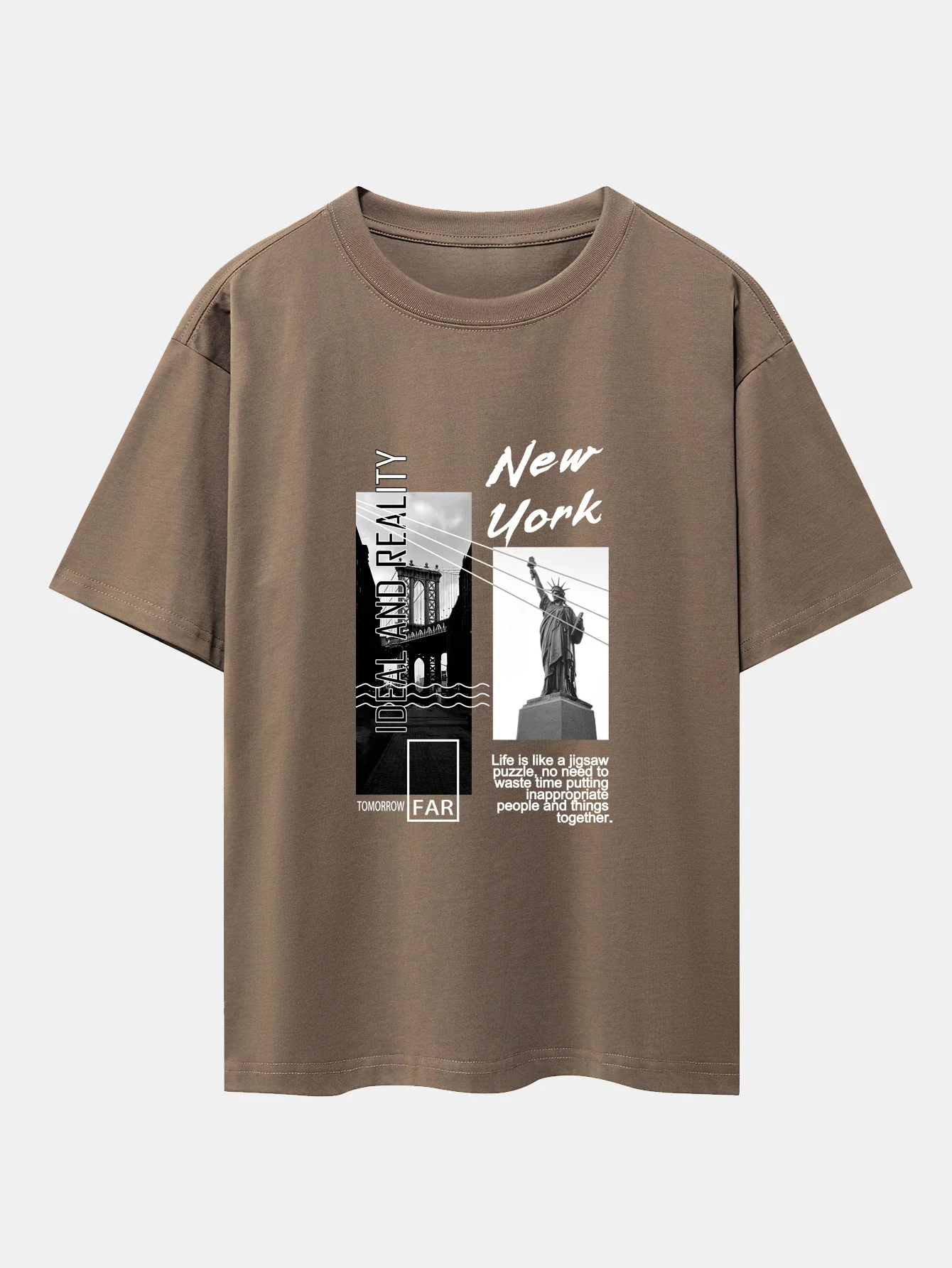 New York City Landschaftsprint Drop Shoulder Oversize T-Shirt - Image 4