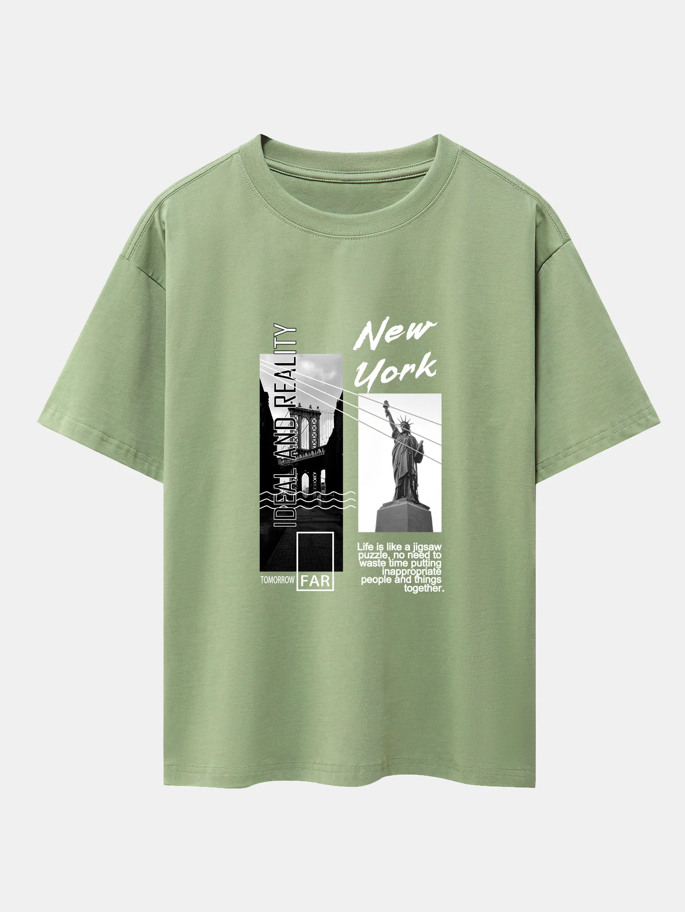 New York City Landschaftsprint Drop Shoulder Oversize T-Shirt - Image 6