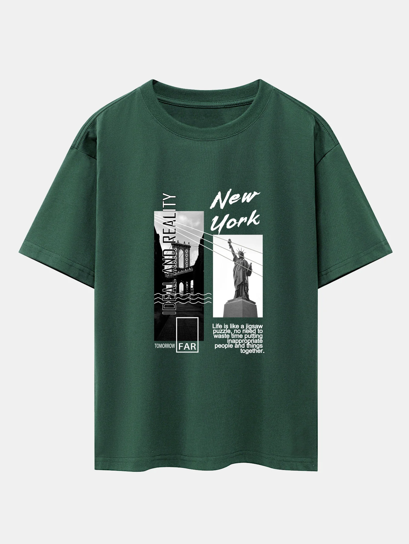 New York City Landschaftsprint Drop Shoulder Oversize T-Shirt - Image 7